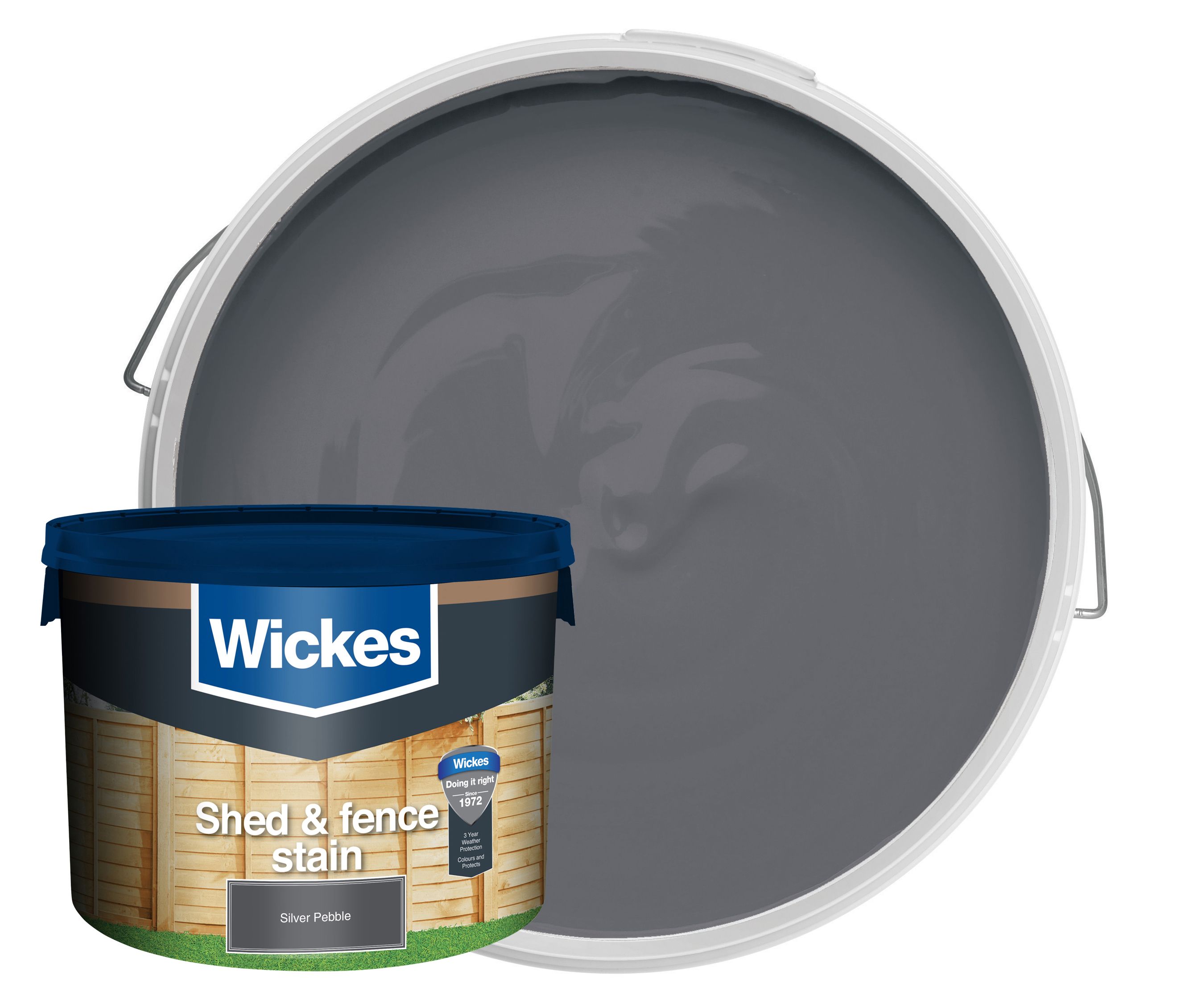 Wickes Shed & Fence Timbercare - Silver Pebble - 9L