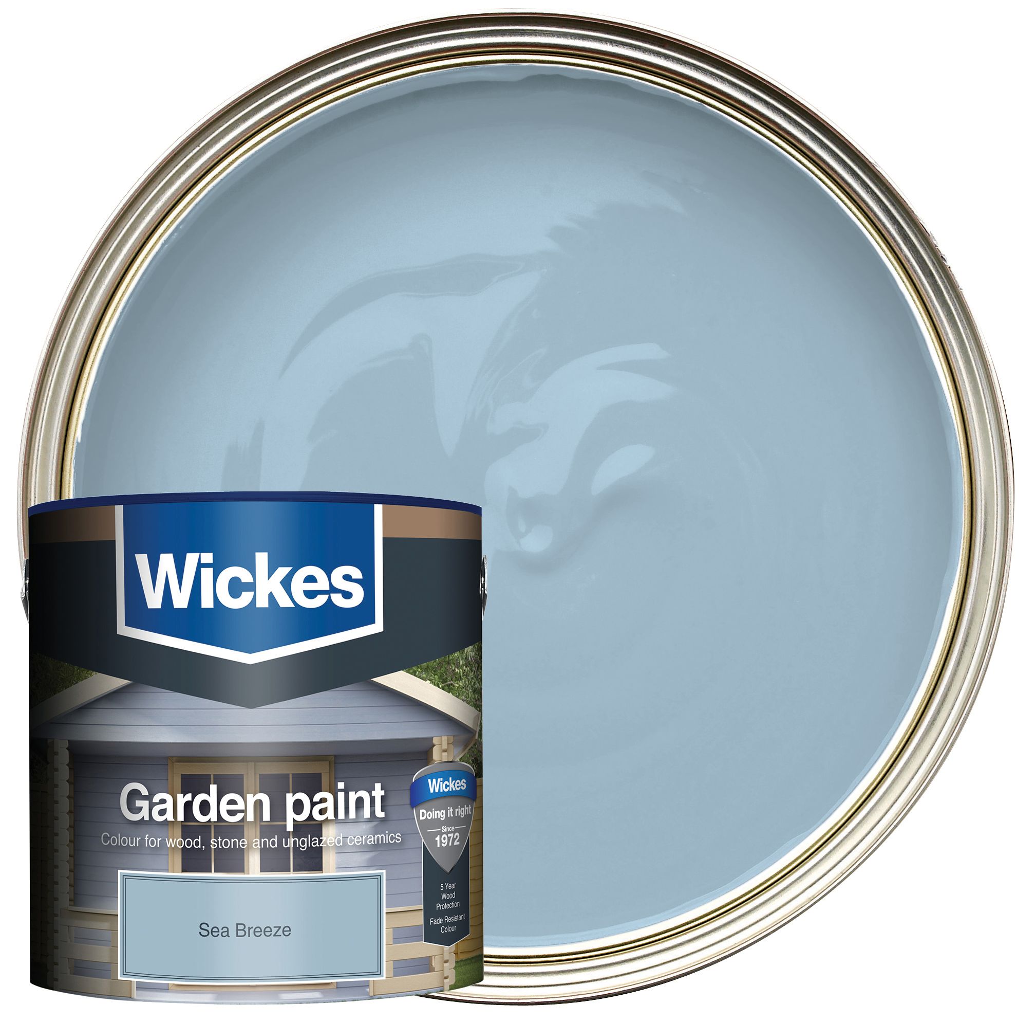 Image of Wickes Garden Colour Matt Wood Treatment Sea Breeze 2.5L