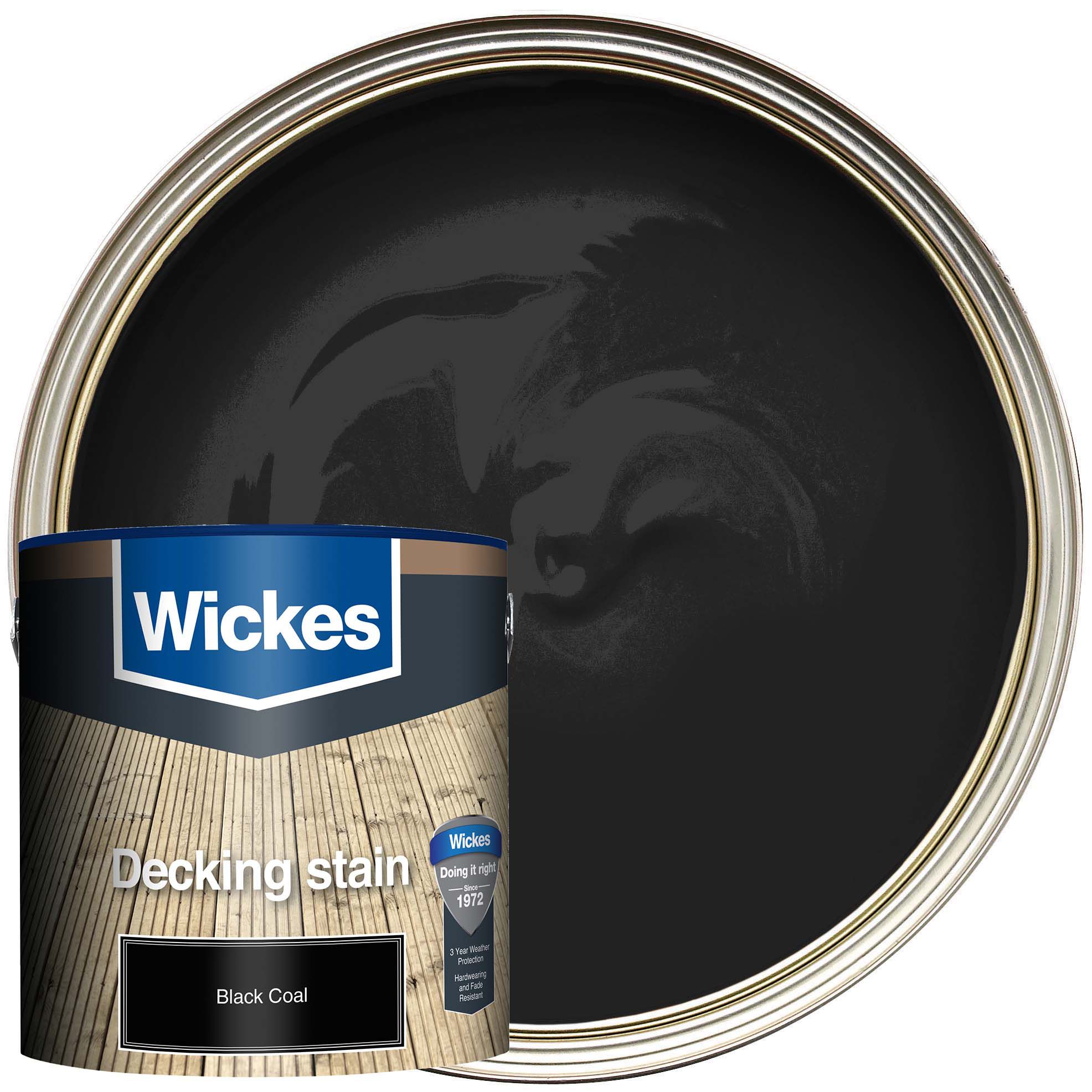 Image of Wickes Decking Stain Black Coal 2.5L