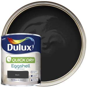 Dulux Quick Dry Eggshell Paint - Black - 750ml