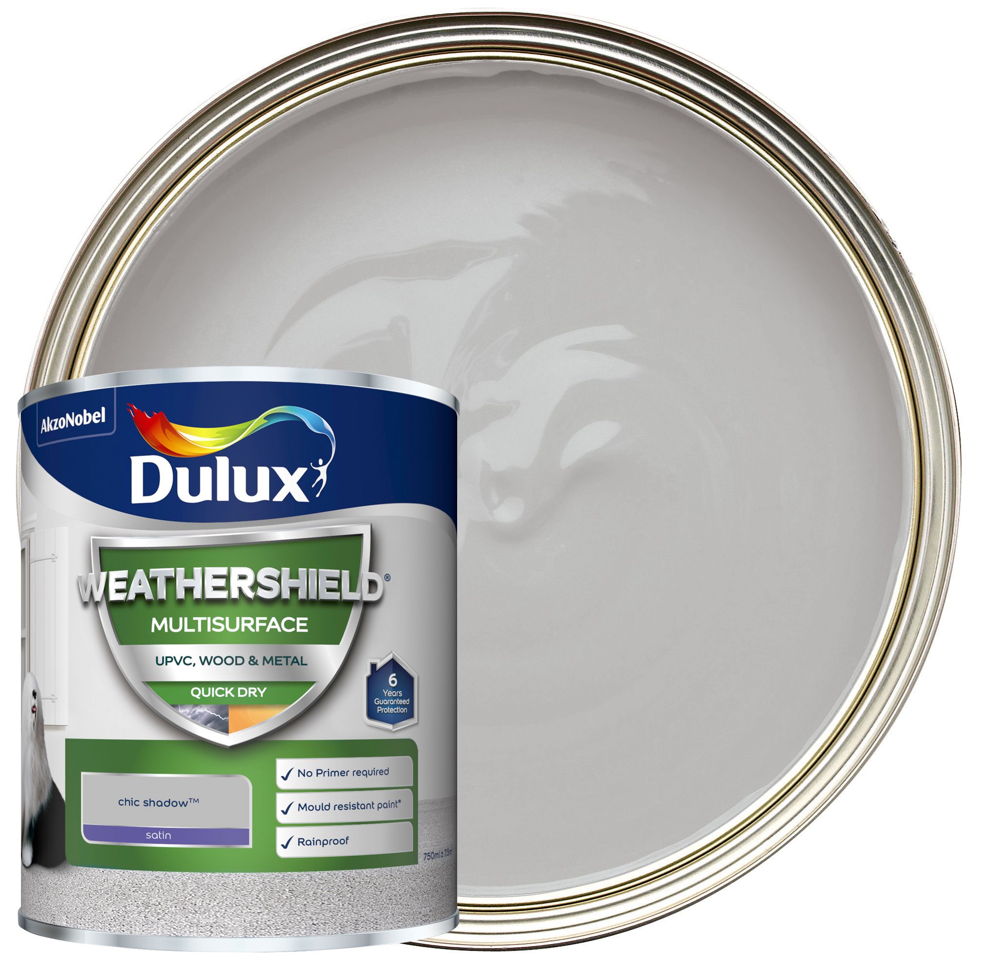 Image of Dulux Weathershield Multi Surface Paint - Chic Shadow - 750ml