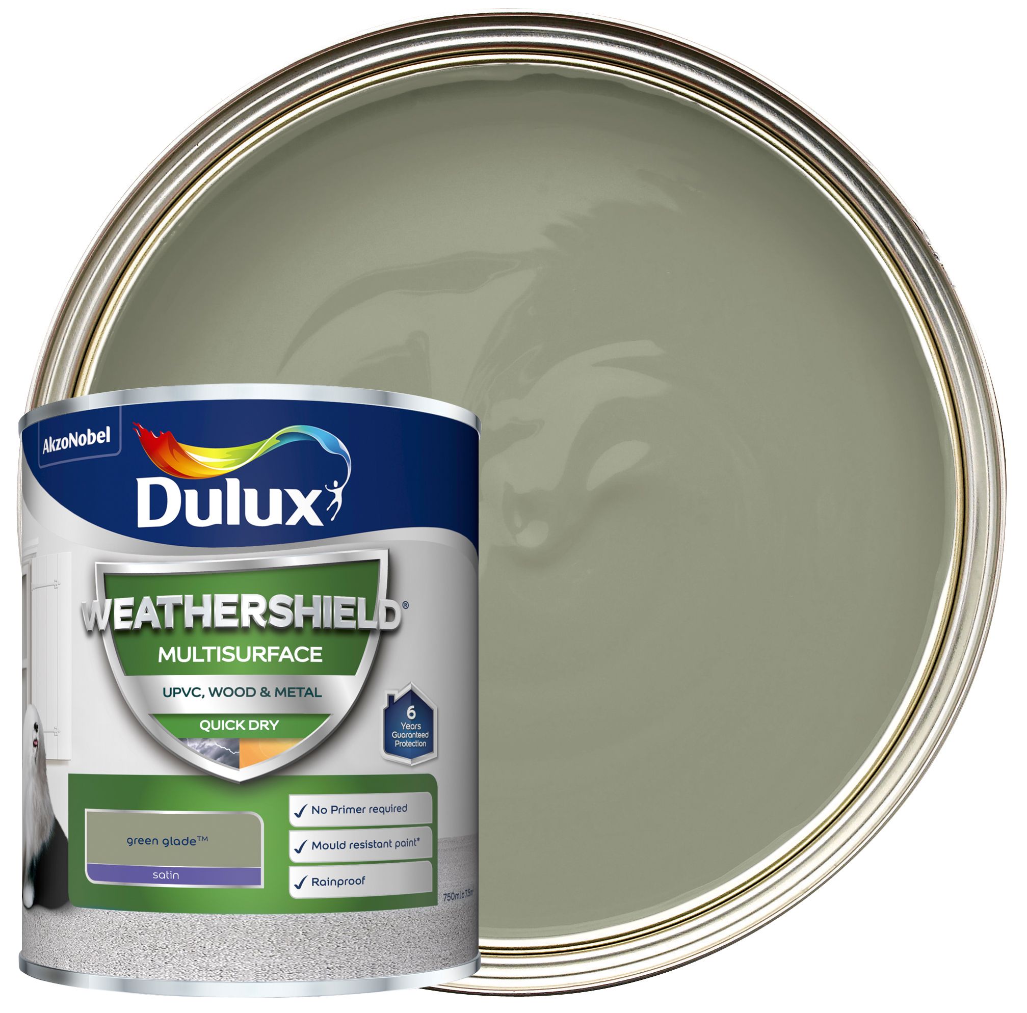 Image of Dulux Weathershield Multi Surface Paint - Green Glade - 750ml