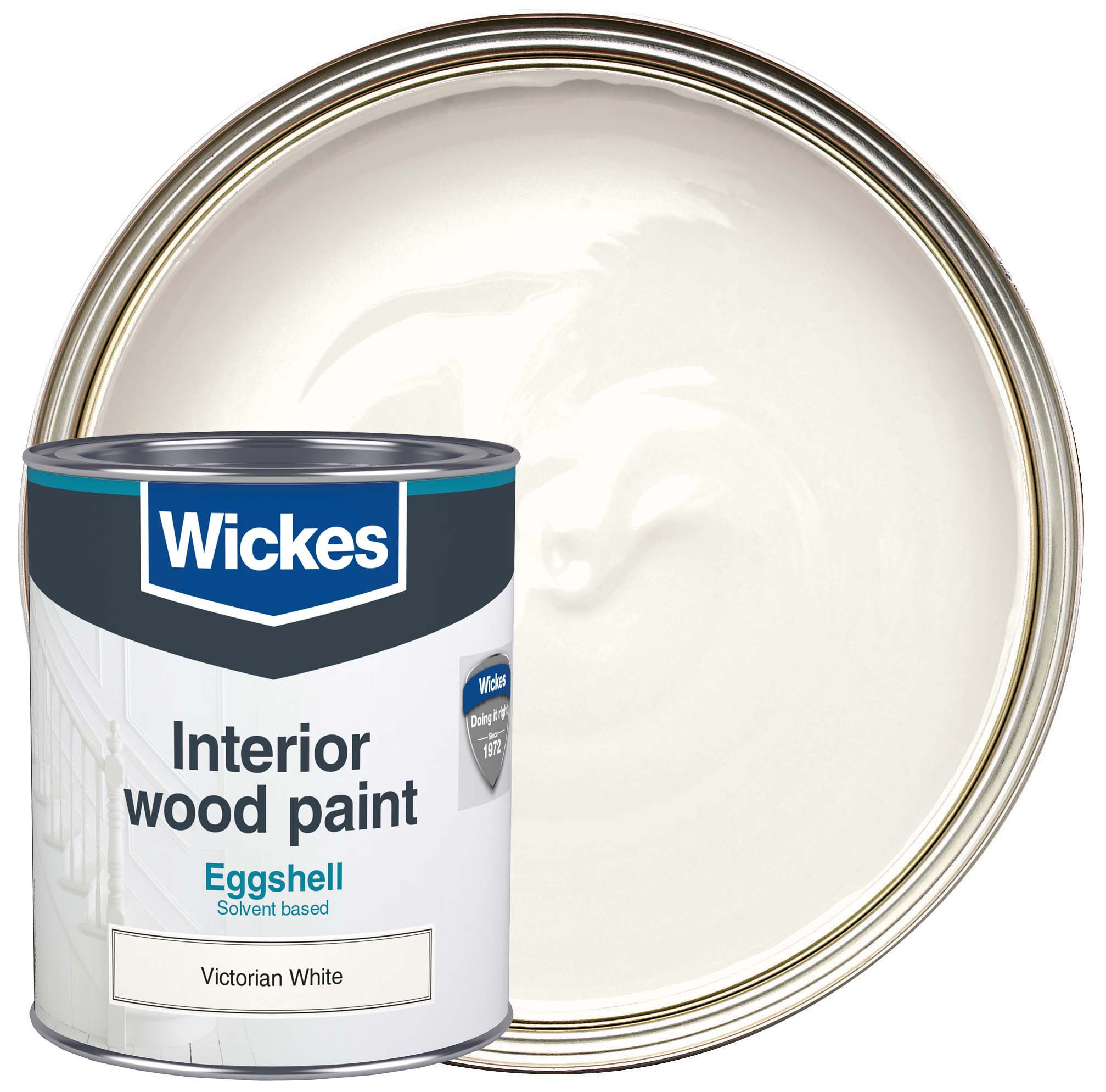 Image of Wickes Eggshell Wood & Metal Paint - Victorian White - 750ml