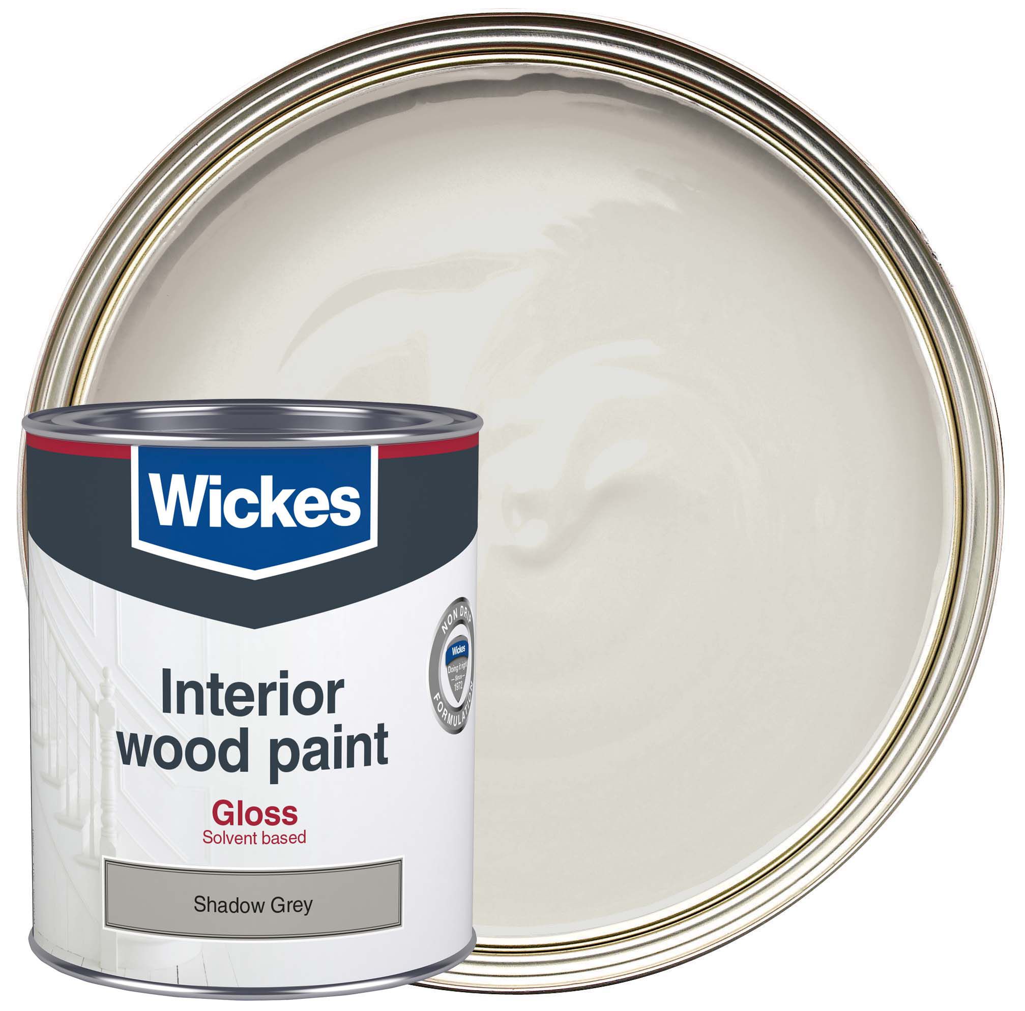 Wickes Non Drip Gloss Wood & Metal Paint - Shadow Grey - 750ml