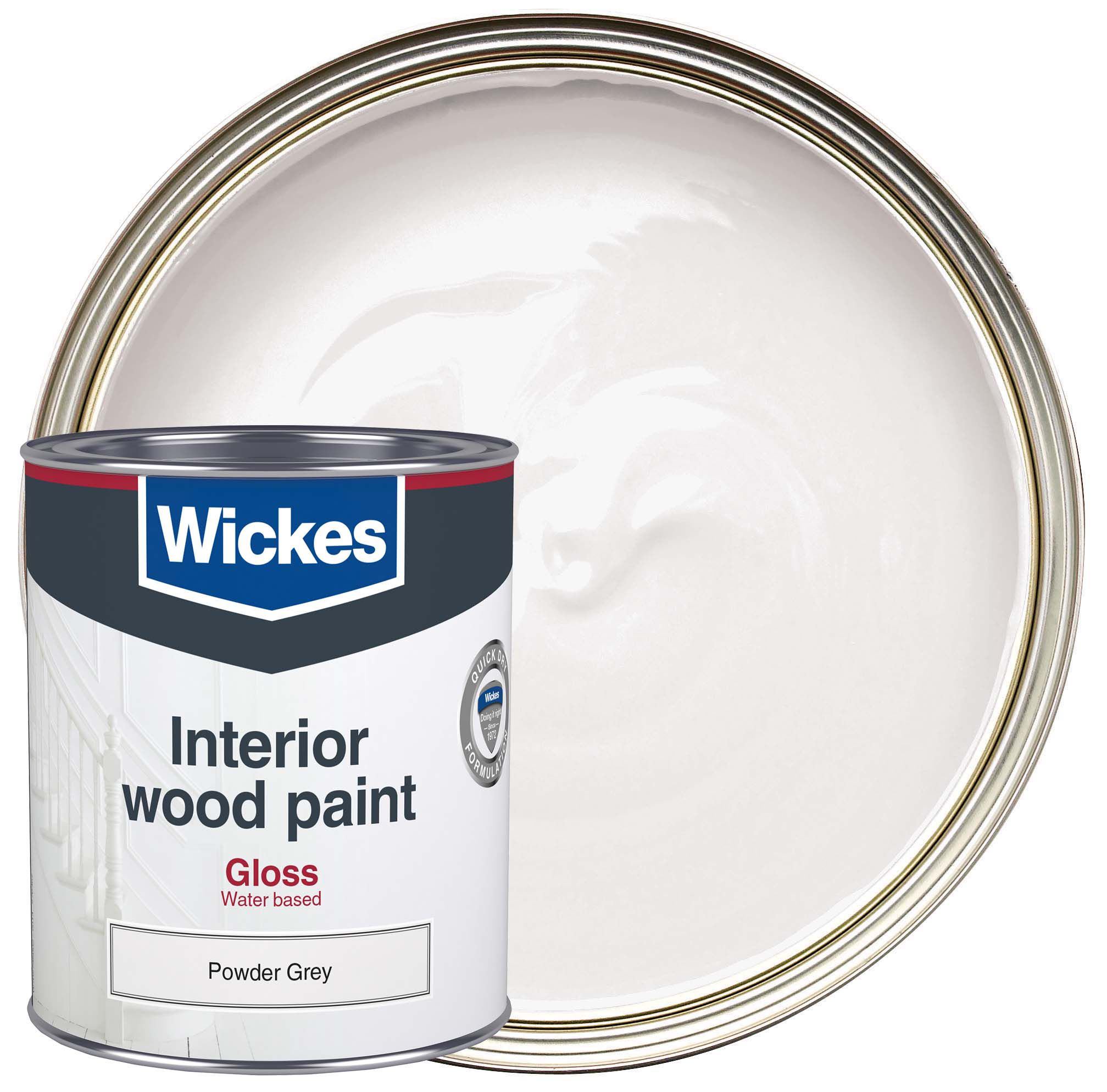 Image of Wickes Quick Dry Gloss Wood & Metal Paint - Powder Grey - 750ml