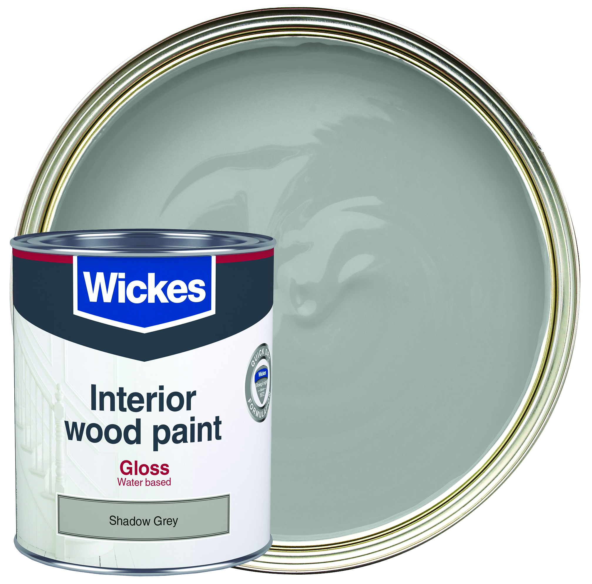 Wickes Quick Dry Gloss Wood & Metal Paint - Shadow Grey - 750ml