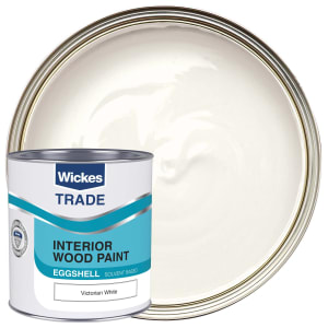 Wickes Trade Eggshell Wood & Metal Paint - Victorian White - 1L
