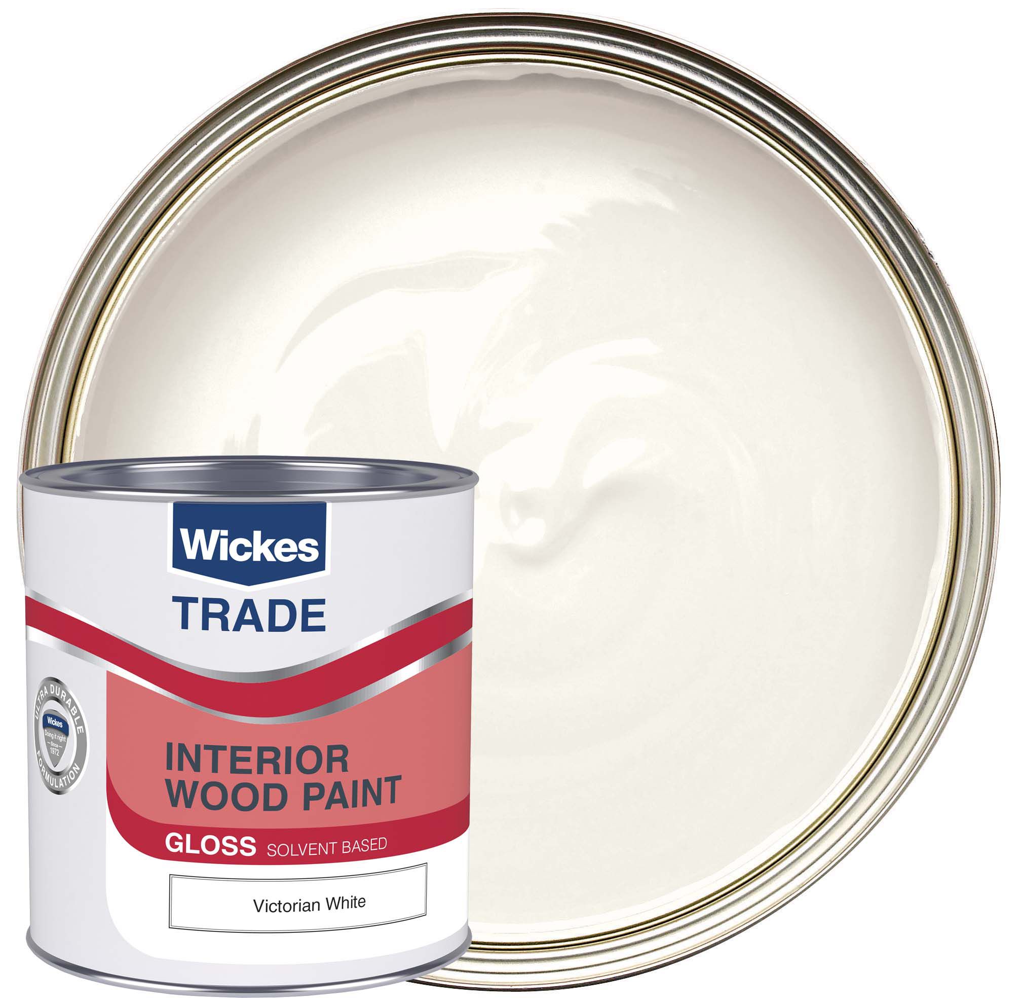 Wickes Trade Liquid Gloss Wood & Metal Paint - Victorian White - 1L