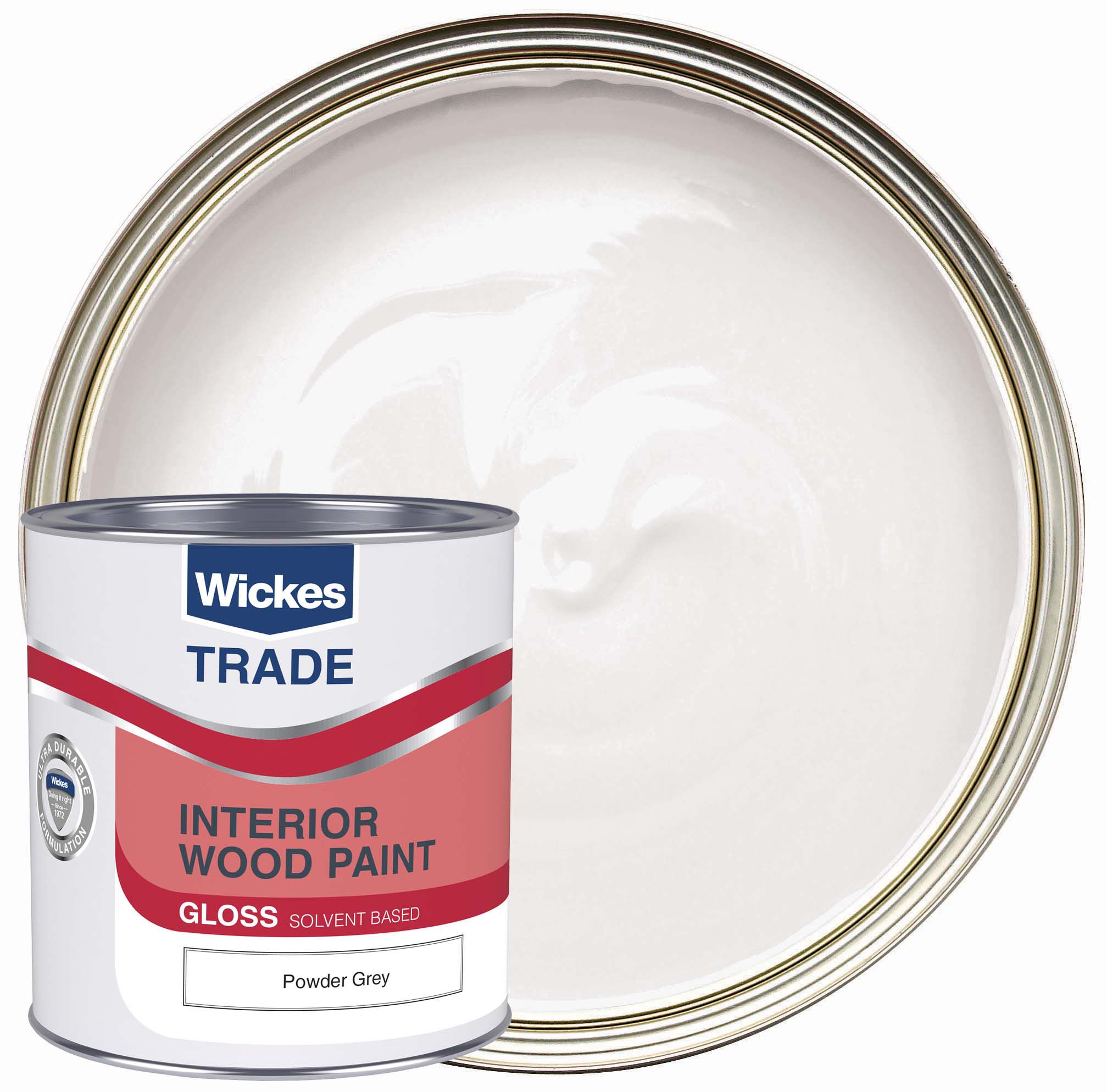 Image of Wickes Trade Liquid Gloss Wood & Metal Paint - Powder Grey - 1L