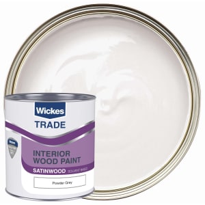 Wickes Trade Satin Wood & Metal Paint - Powder Grey - 1L