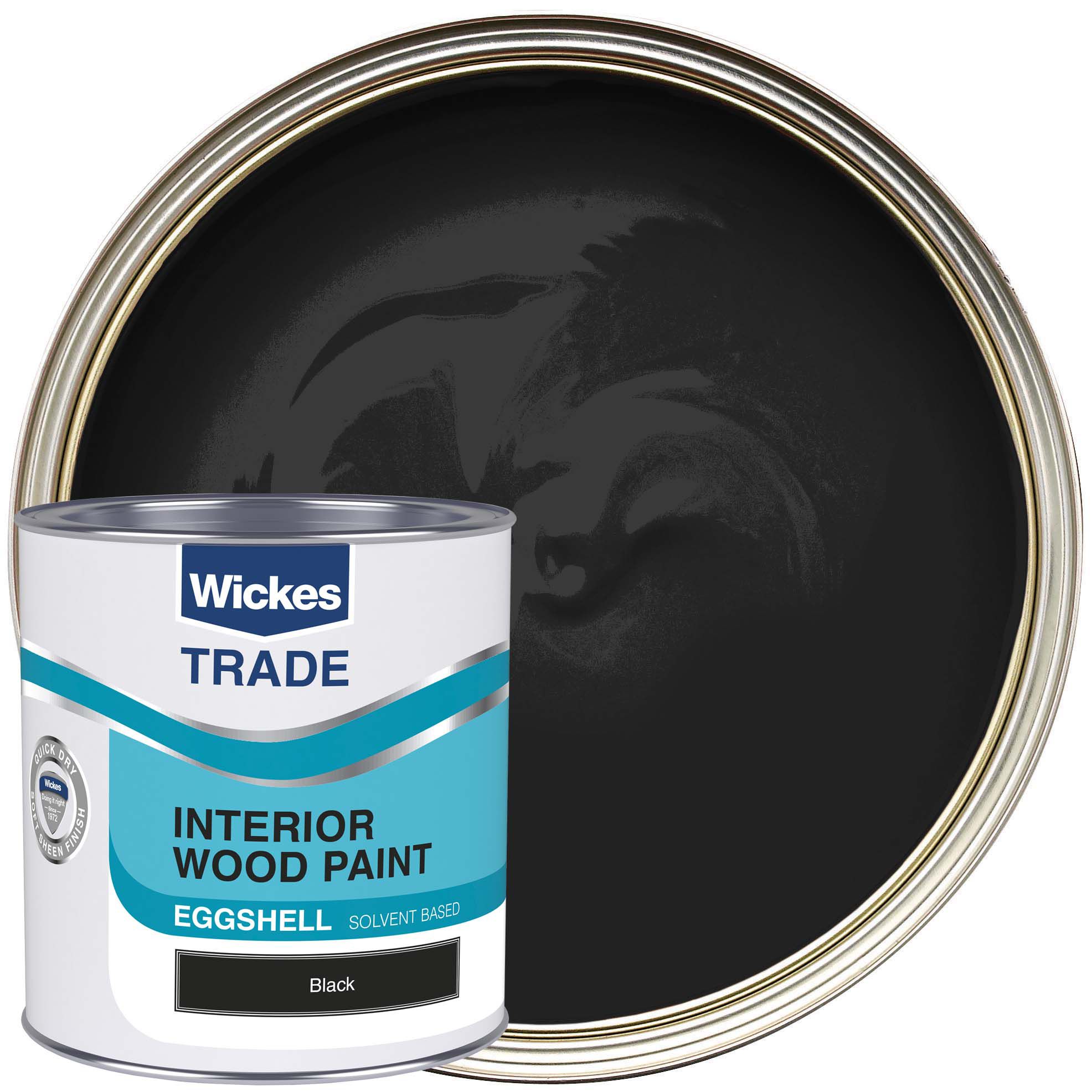 Image of Wickes Trade Eggshell Wood & Metal Paint - Black - 1L