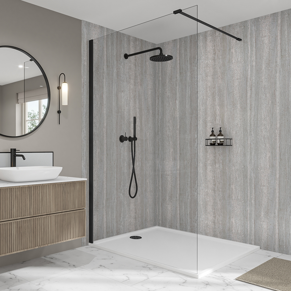 Image of Mermaid Elite Vieste Tongue & Groove Single Shower Panel 2420 x 1200mm