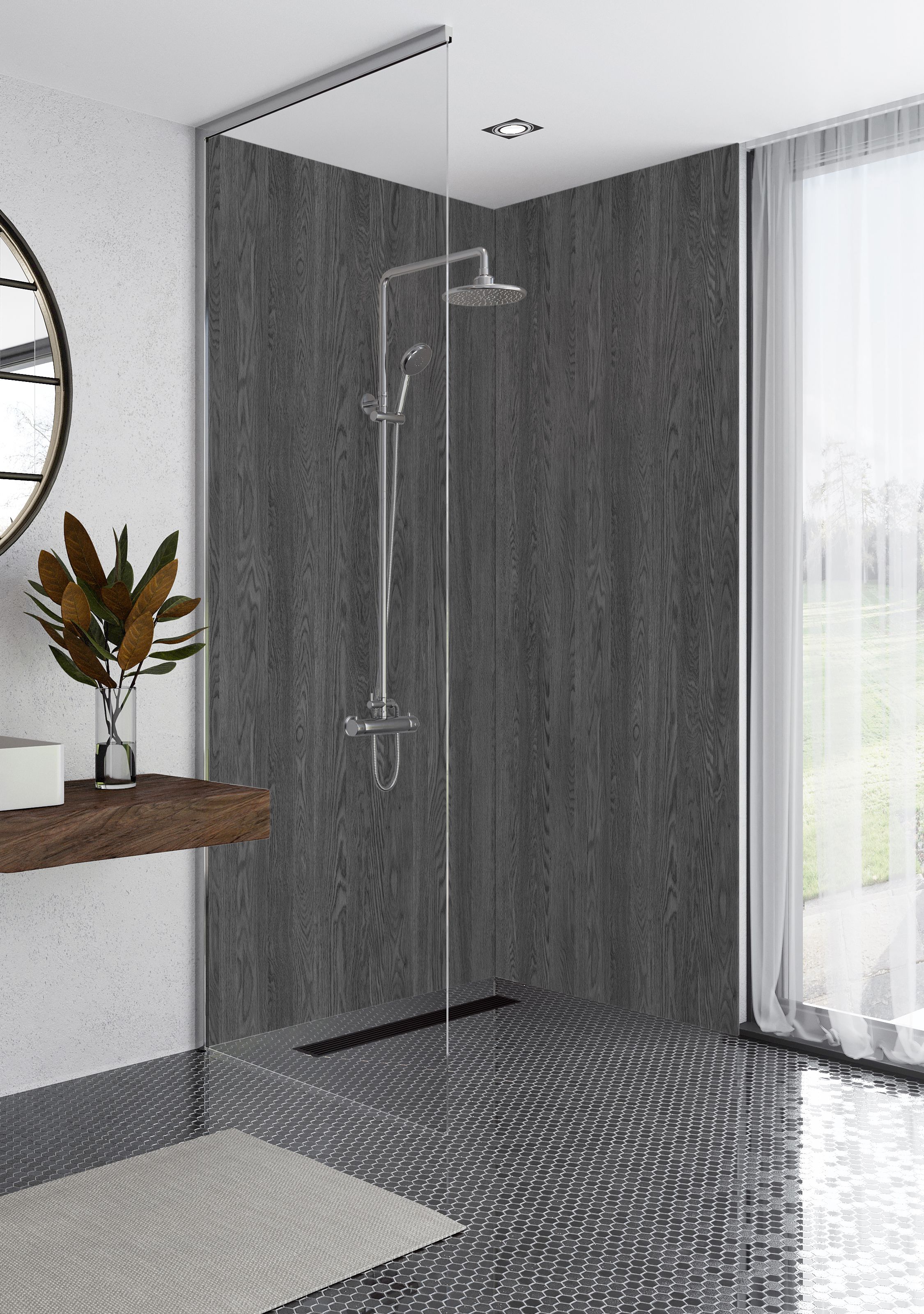 Mermaid Elite Bomarzo Post Formed Finished Edge Single Shower Panel - 2420 x 1200mm