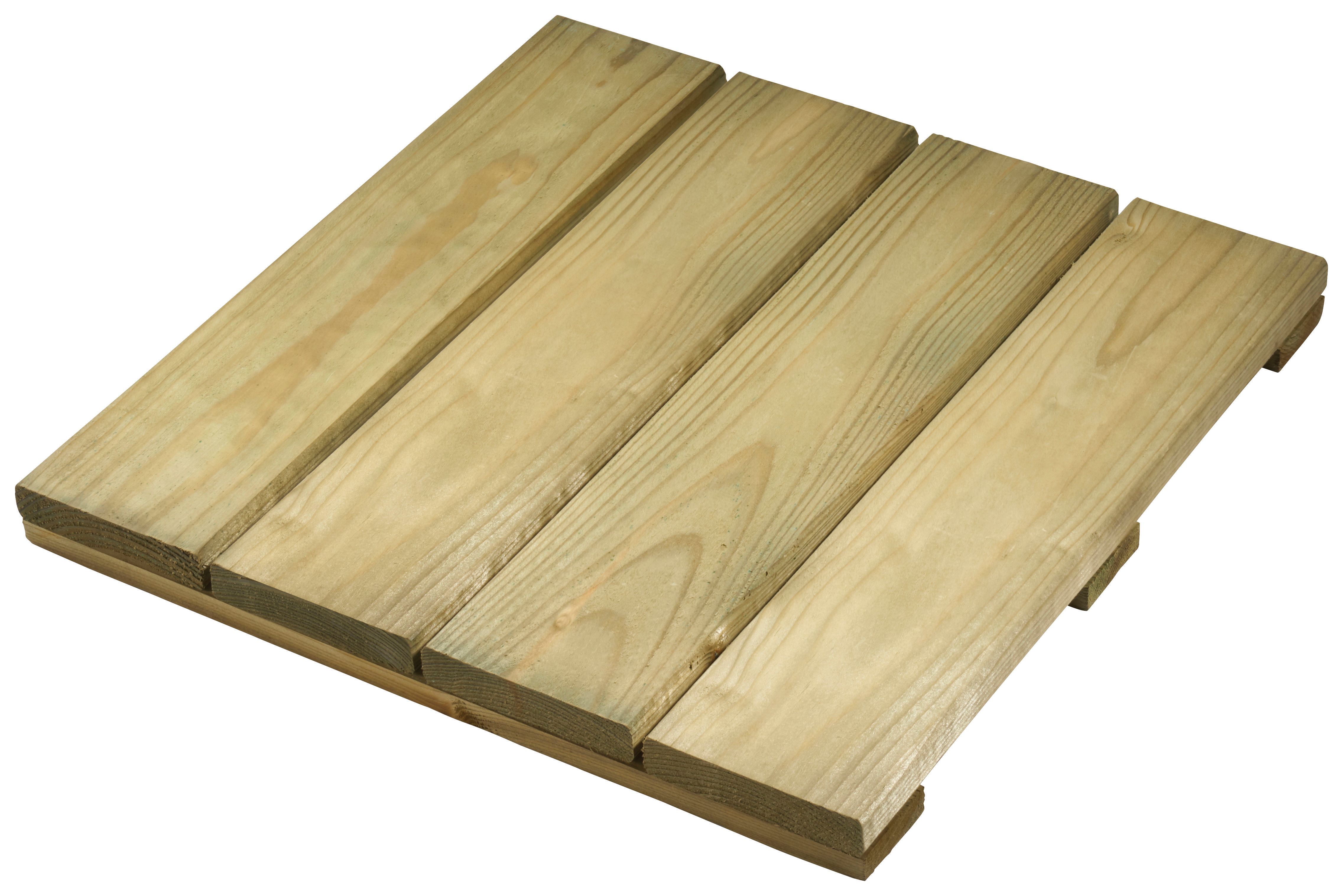 Image of Wickes Softwood Pine Deck Tile - 32 x 400 x 400mm