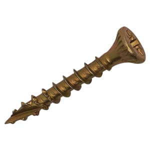 Optimaxx Pz Countersunk Zinc & Yellow Passivated Double Reinforced Woodscrew - 4 X 30mm Pack Of 200