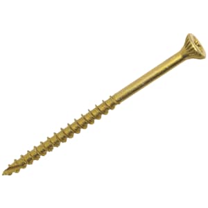 Optimaxx Pz Countersunk Zinc & Yellow Passivated Double Reinforced Woodscrew - 6 X 100mm Pack Of 100