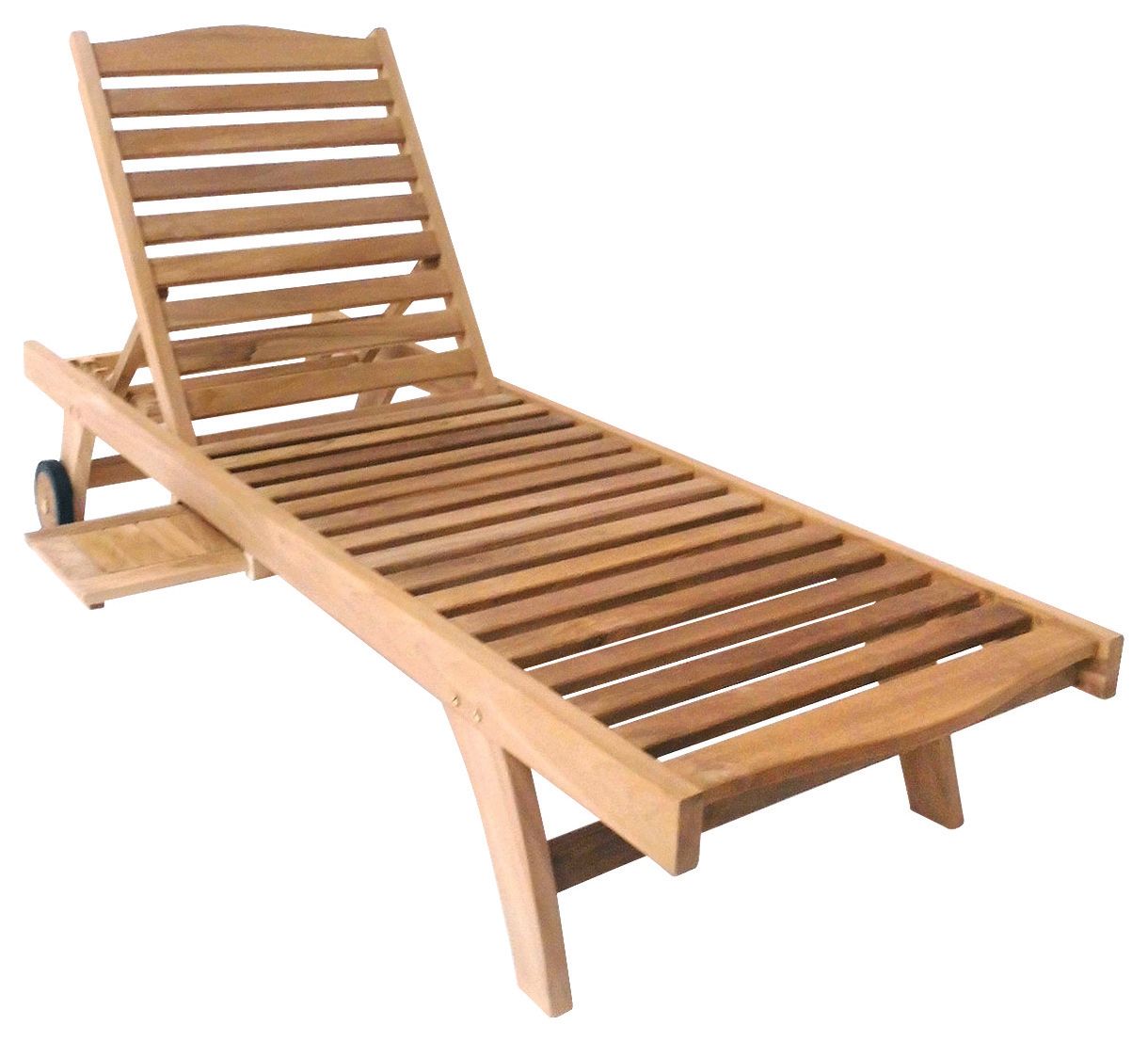 Charles Bentley Premium Teak Wooden Garden Sun Lounger