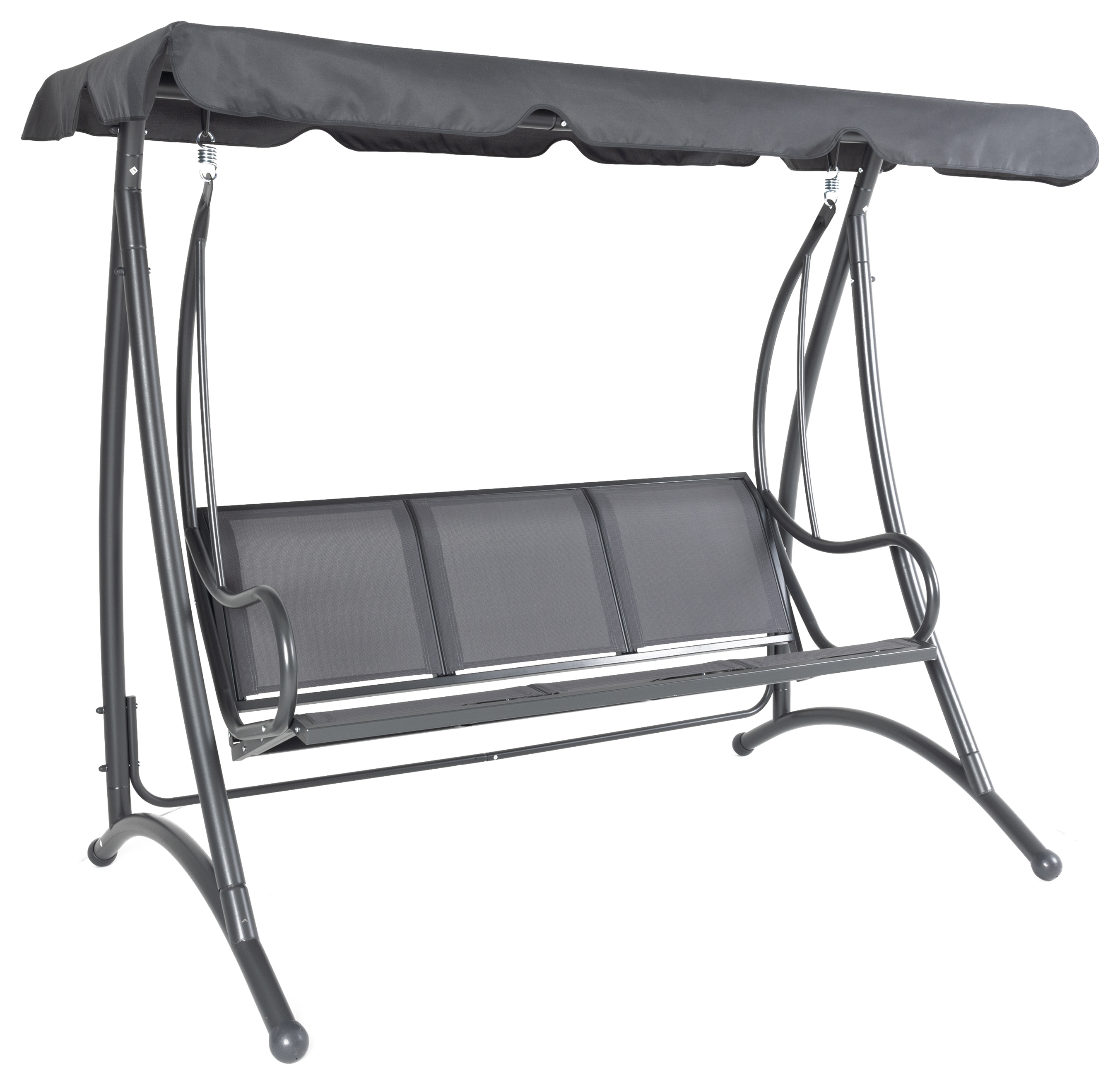 Image of Charles Bentley 3 Seater Metal Garden Swing Seat - Grey