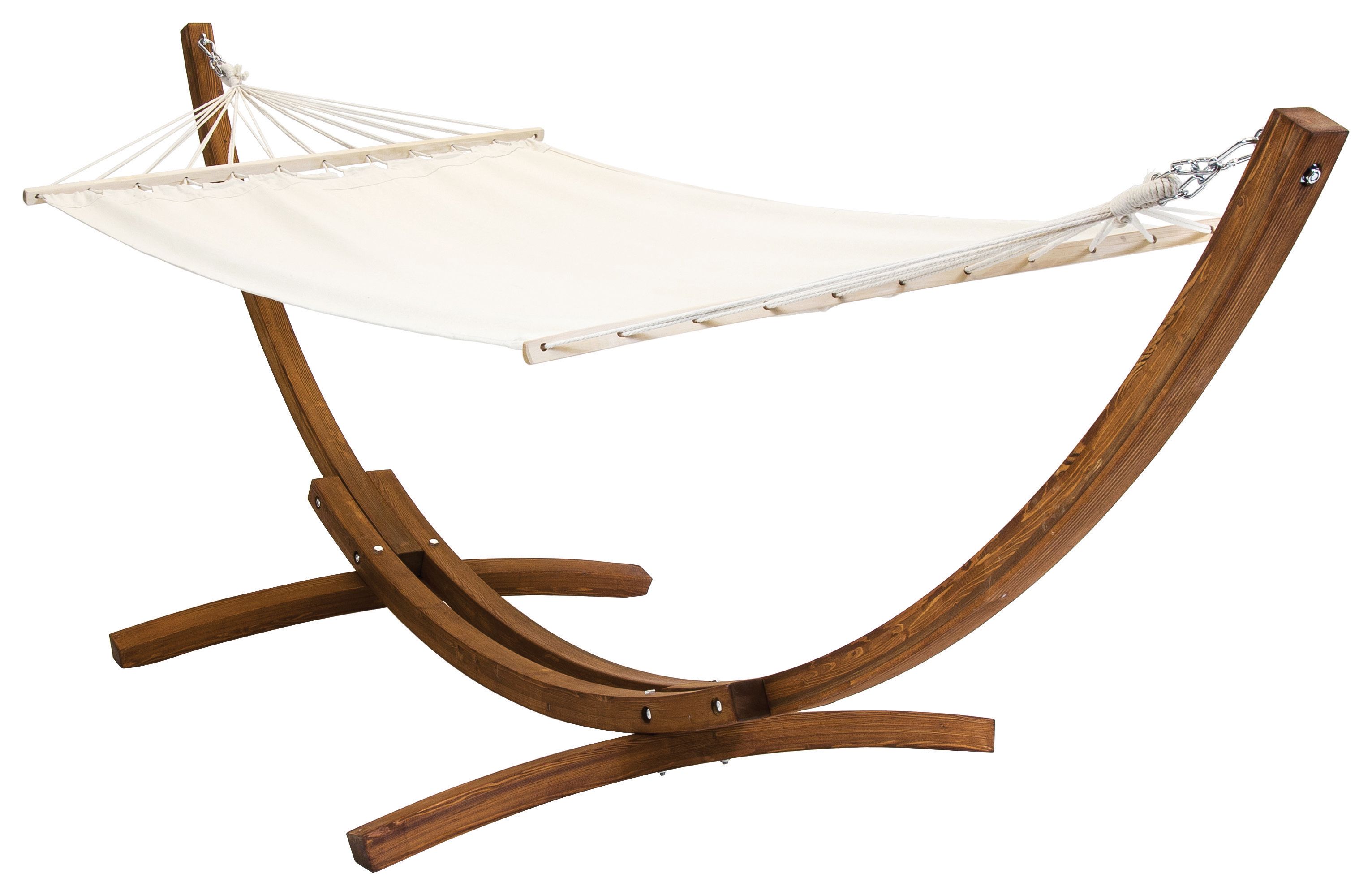 Charles Bentley Wooden Garden Hammock with Arc Stand