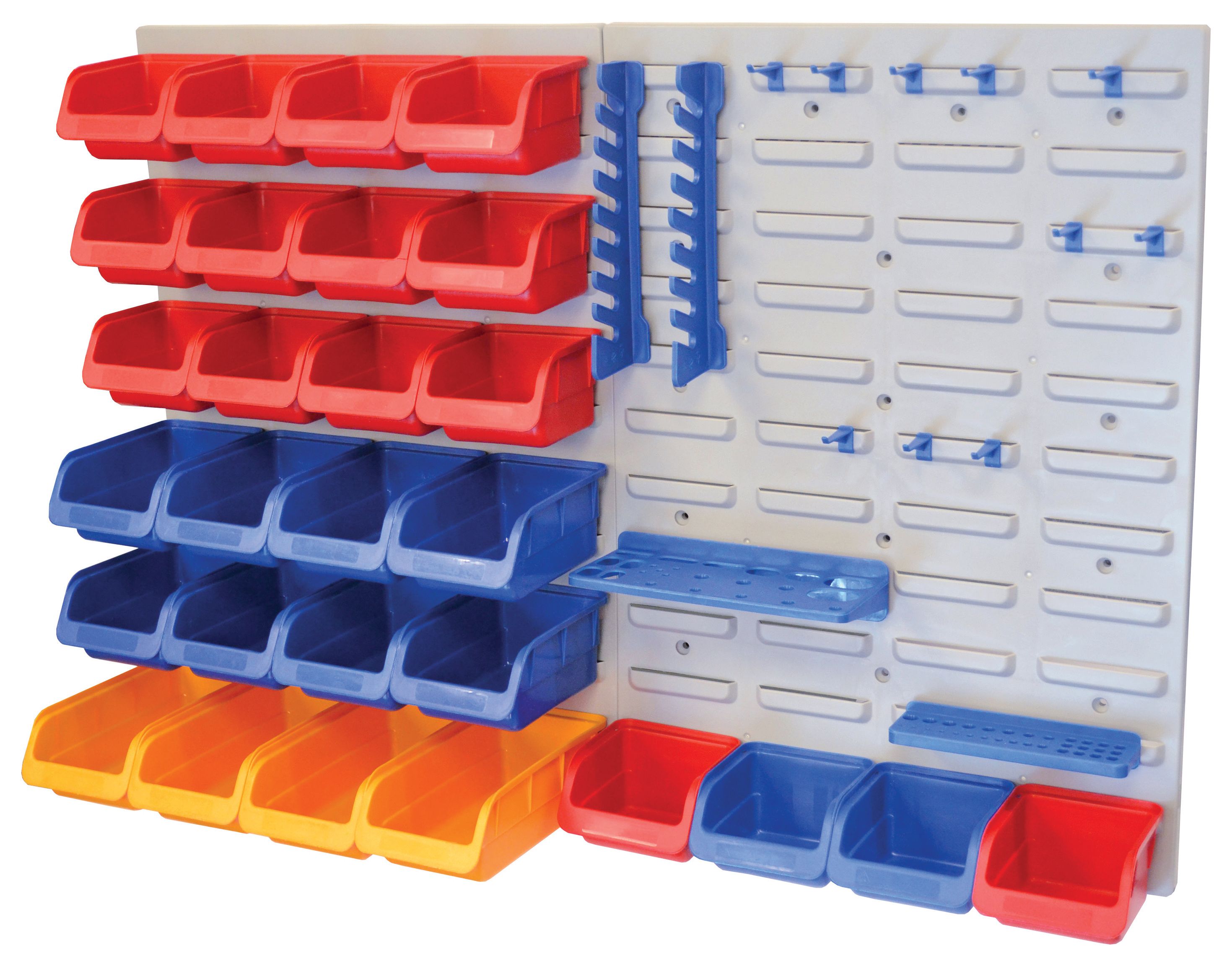 Image of Faithfull 43 Piece Storage Bins Set with Wall Panels