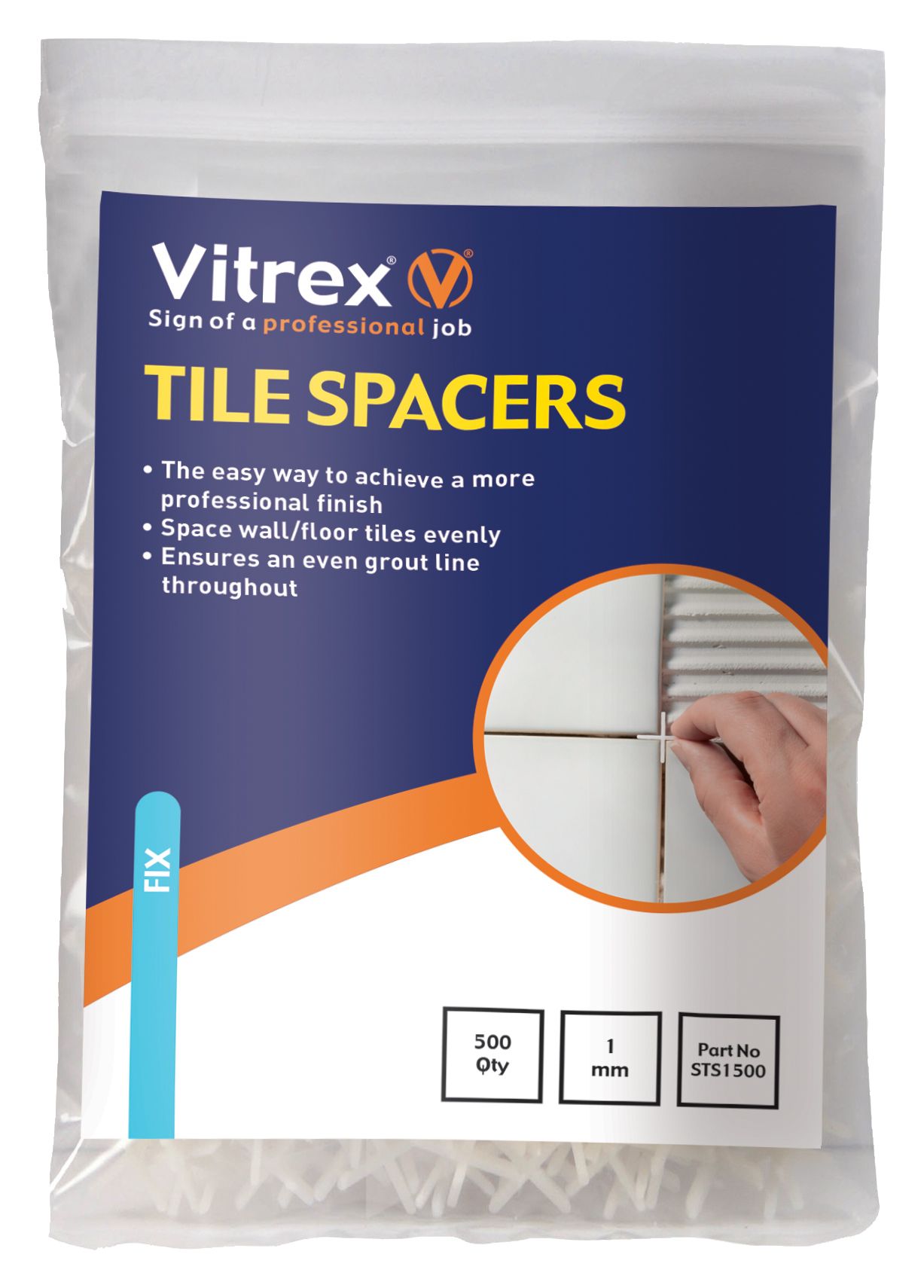 Image of Vitrex Tile Spacers 1mm 500 Pack