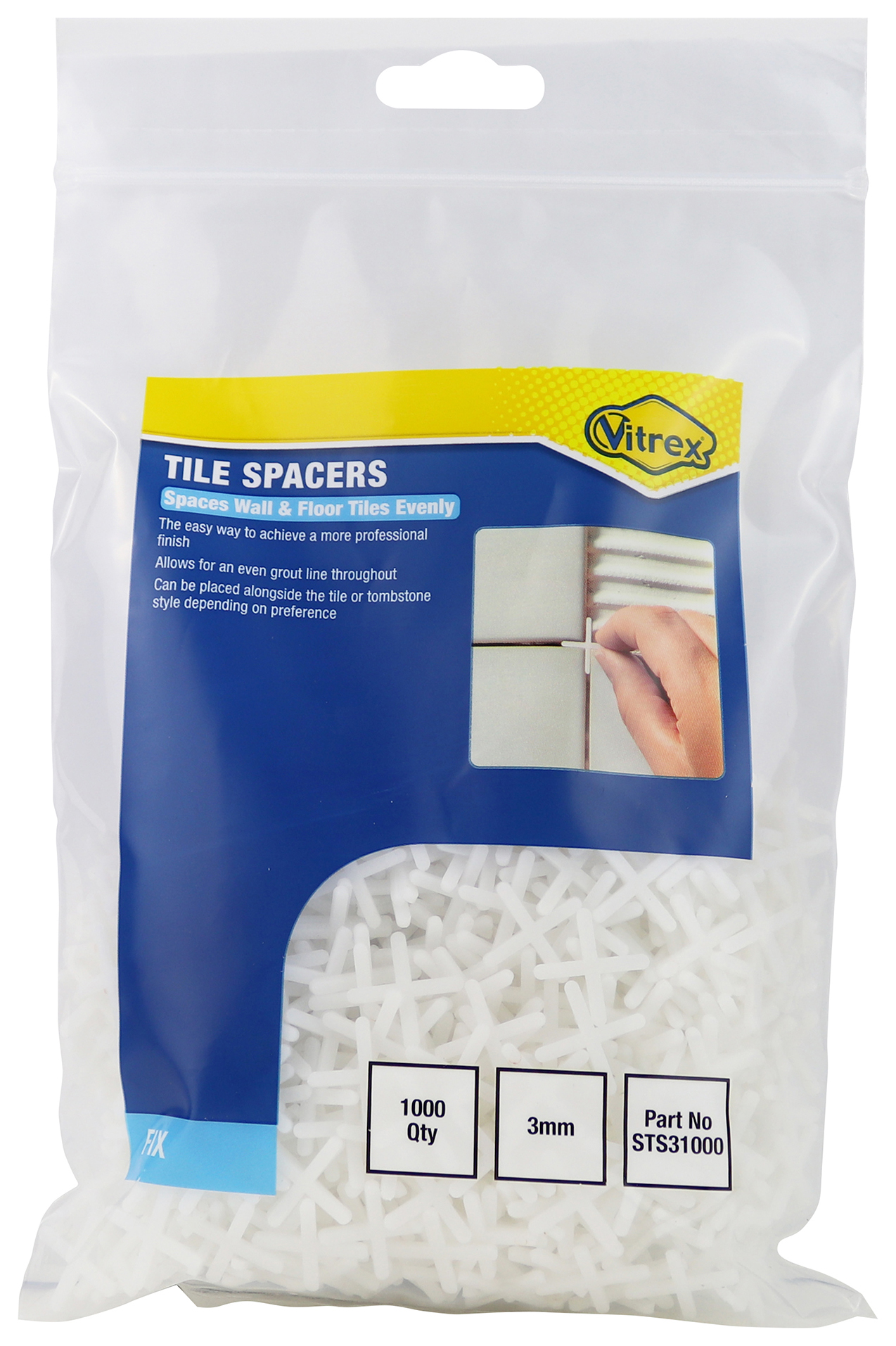 Vitrex 3mm Tile Spacers - Pack of 1000