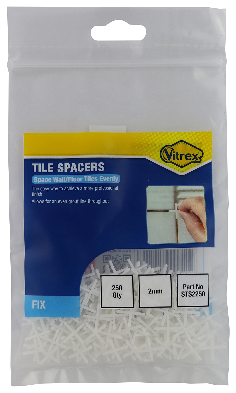 Image of Vitrex Tile Spacers 2mm 250 Pack