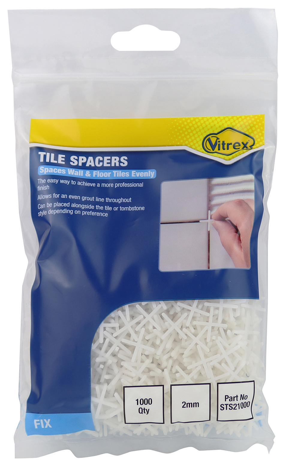 Vitrex 2mm Tile Spacers - Pack of 1000