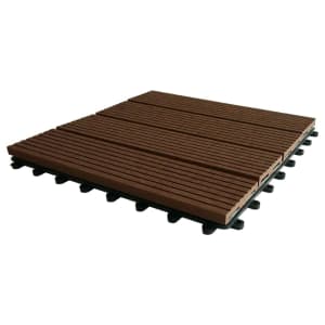 Eva-Tech Brown Composite Grooved Deck Tile - 12 x 300 x 300mm - Pack of 4