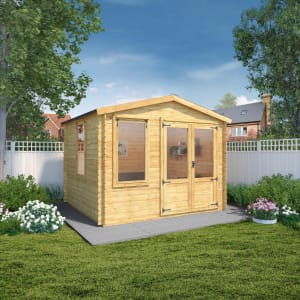 Image of Mercia 3.3 x 3m 19mm Log Thickness Log Cabin with Assembly