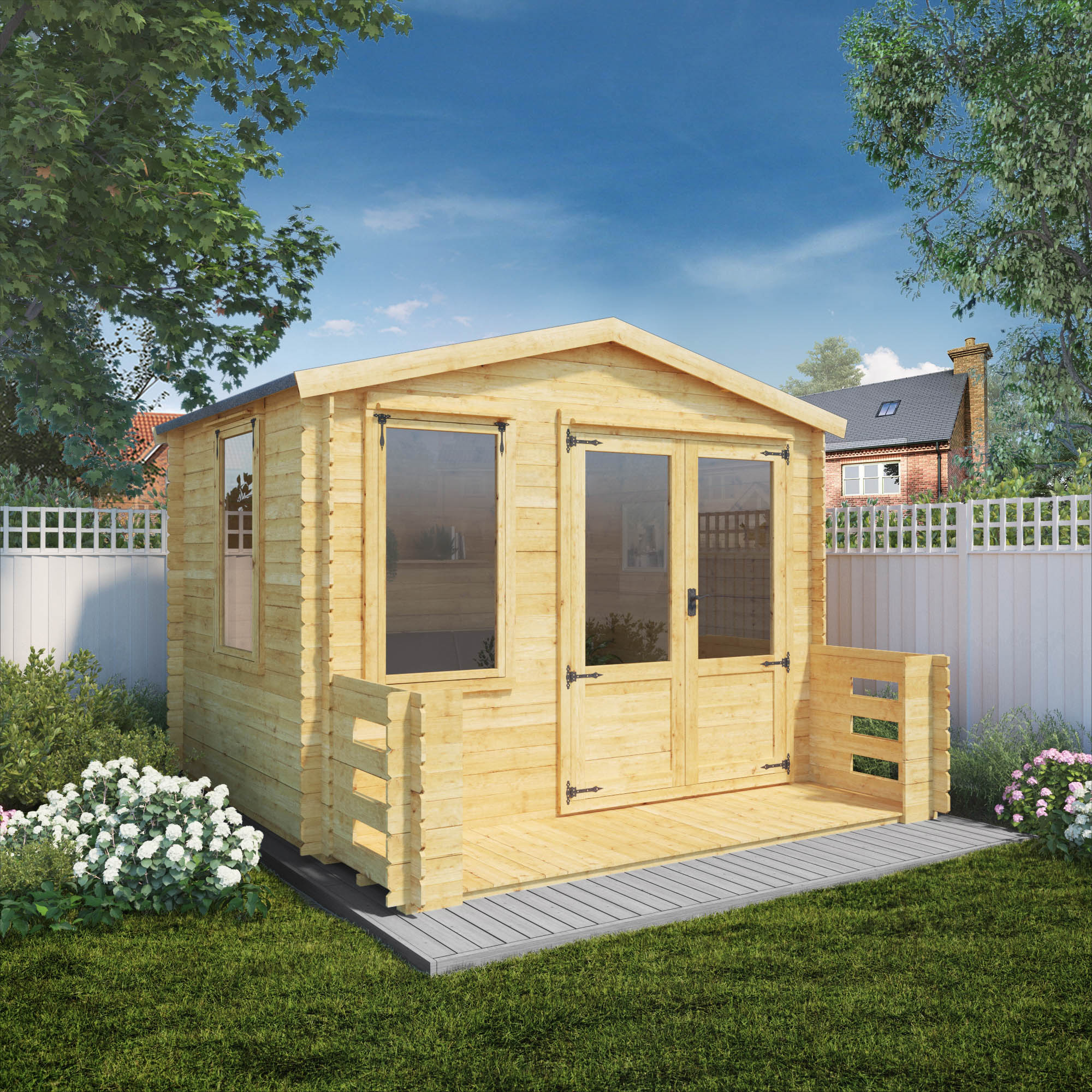 Mercia 3.3m x 3.4m 19mm Log Thickness Log Cabin