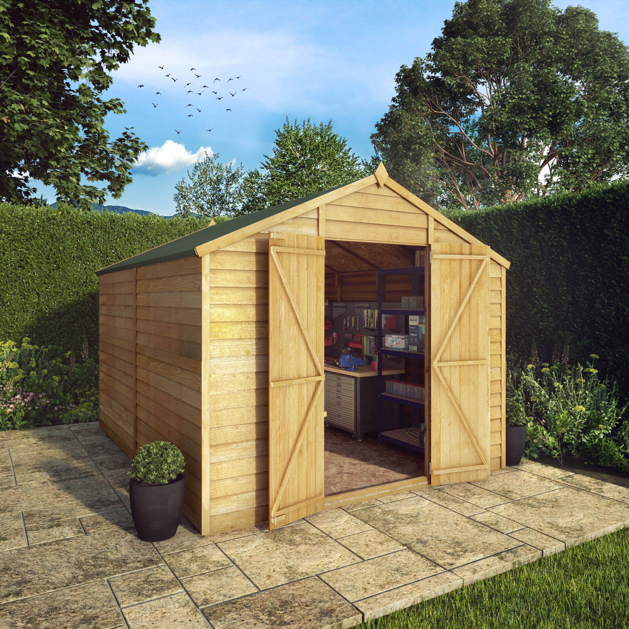 Mercia Windowless Overlap Apex Shed - 10 x 8ft