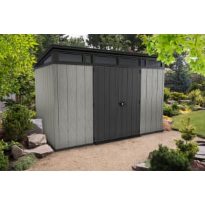 Keter Artisan 11 x 7ft Double Door Outdoor Pent Garden Storage Shed - Grey
