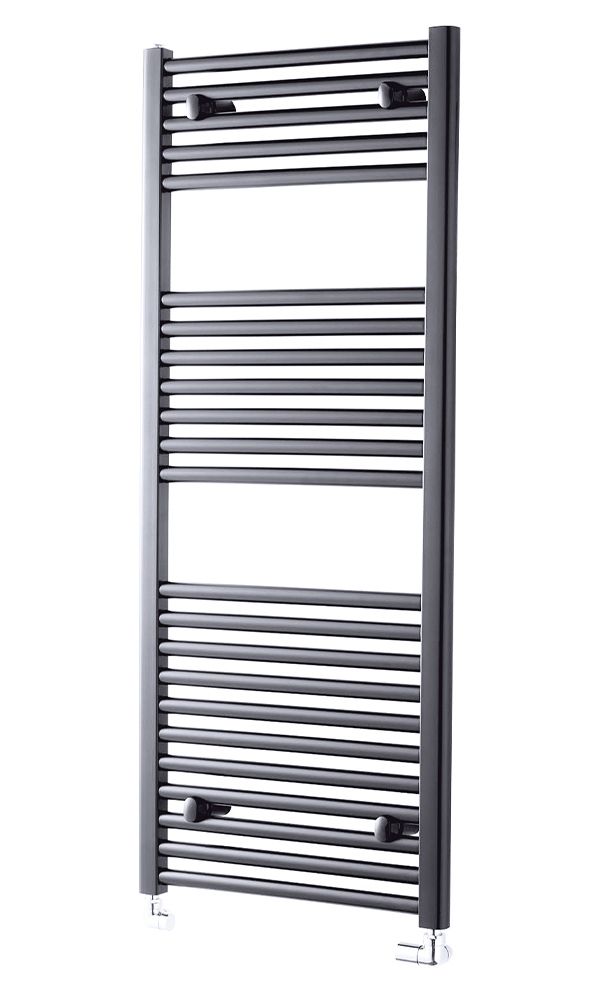 Image of Wickes Pisa Anthracite Towel Radiator - 1200 x 600mm