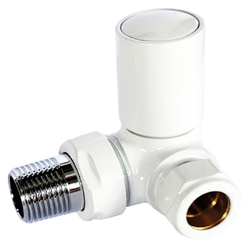 Wickes Corner Lockshield Radiator Valve - White