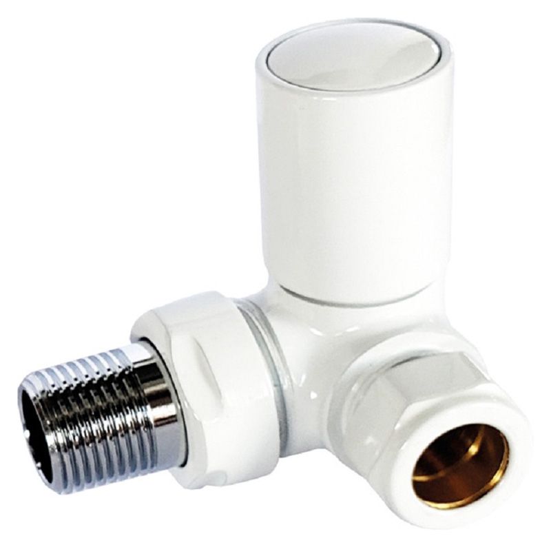 Image of Wickes Corner Lockshield Radiator Valve - White