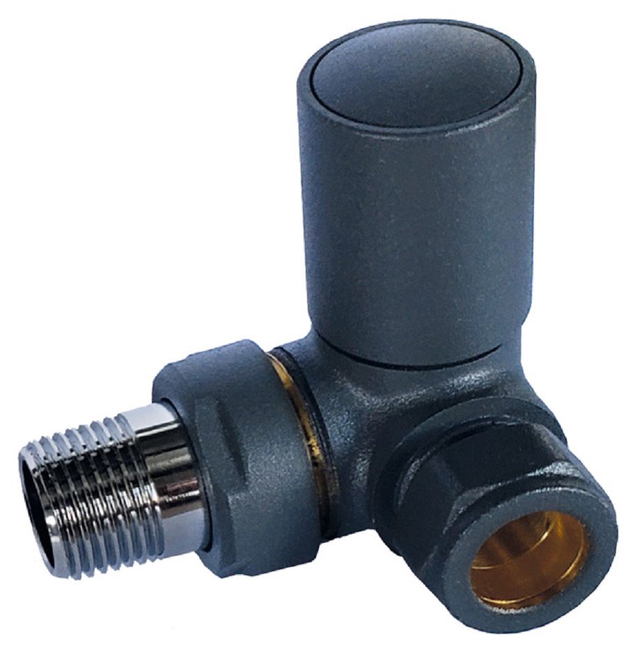 Towelrads Corner Lockshield Radiator Valve - Black