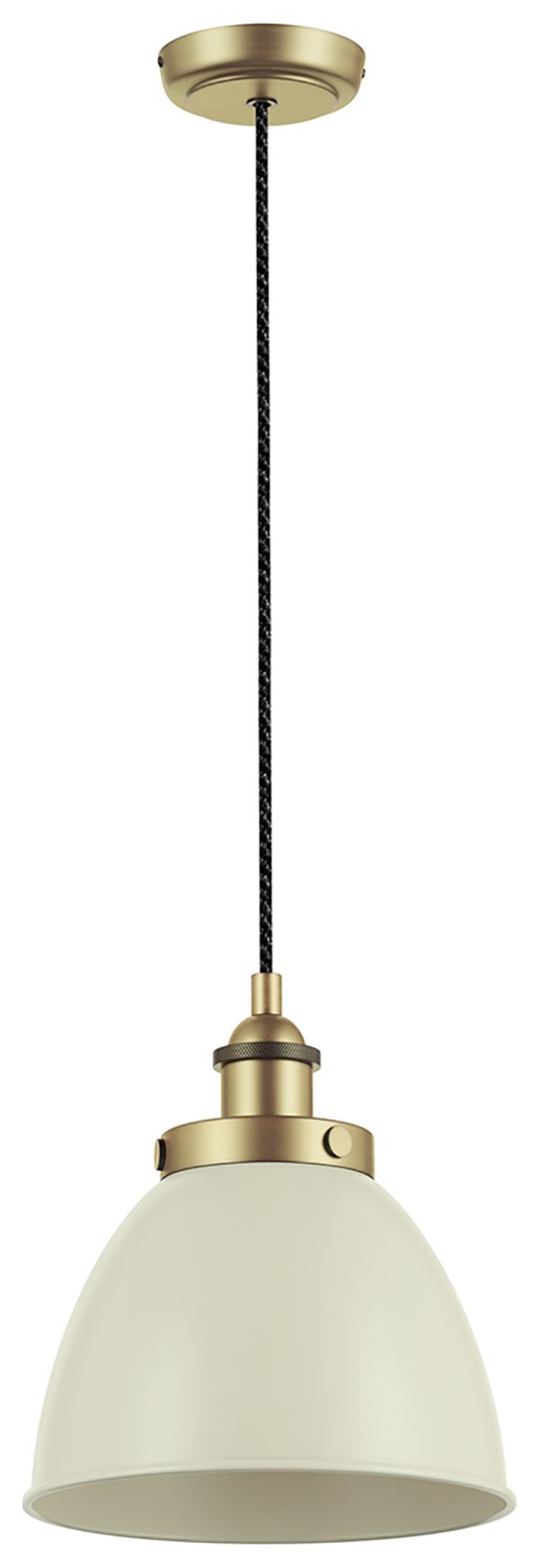 Image of Franklin Pendant Light Taupe and Brass