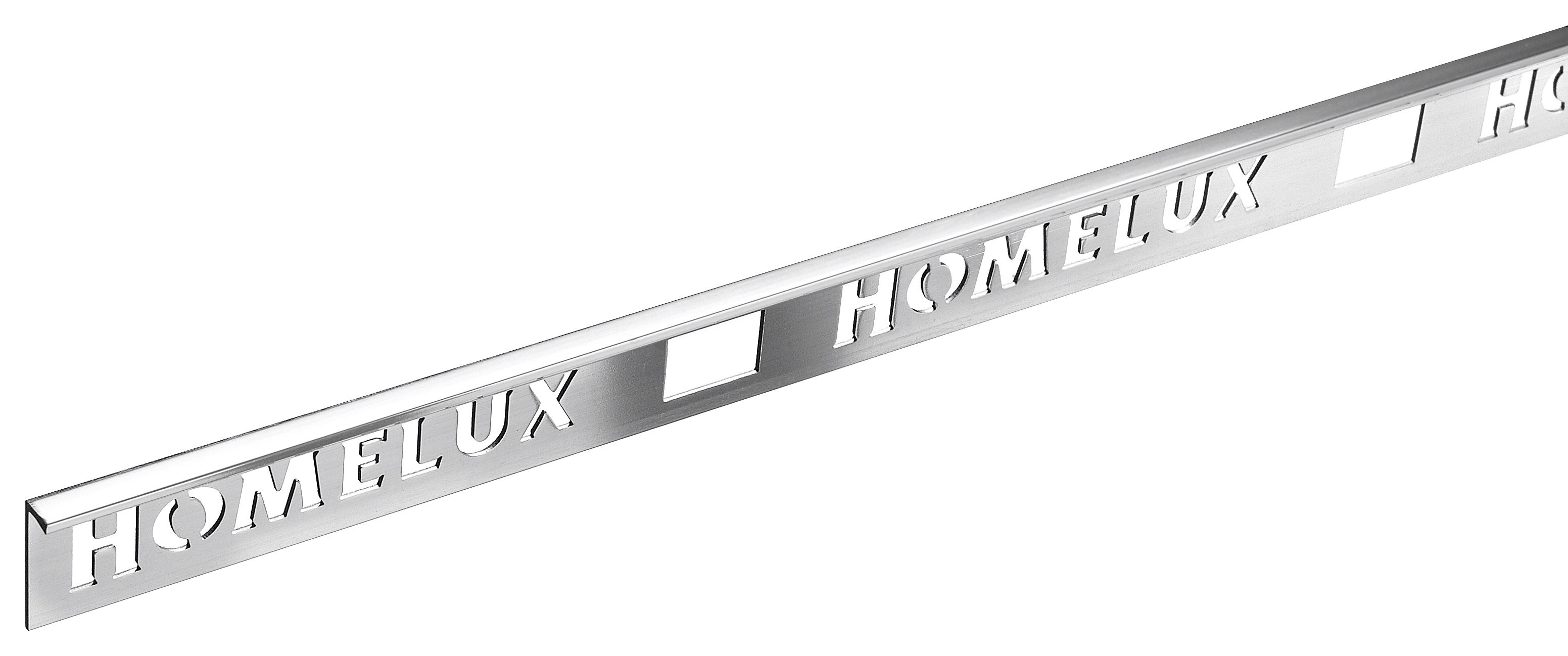Image of Homelux 6mm Metal Straight Silver Tile trim 2.44m