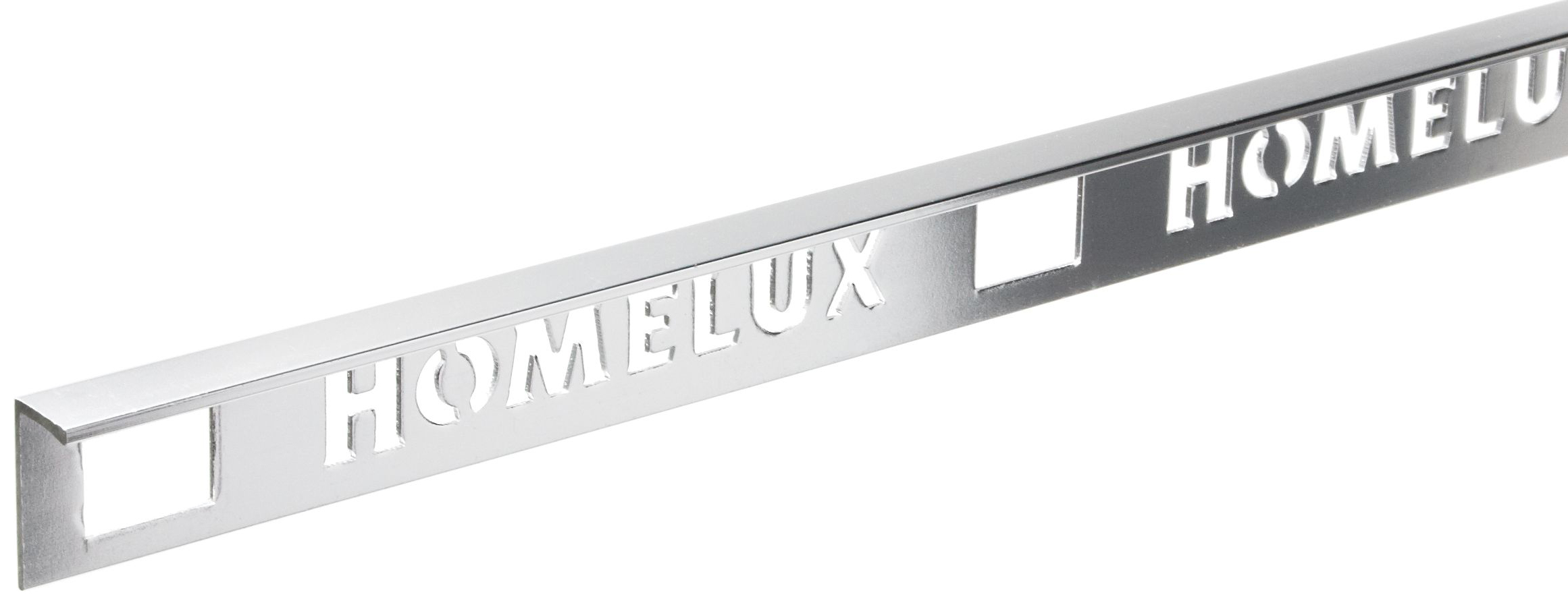 Image of Homelux 8mm Metal Straight Silver Tile trim 2.44m