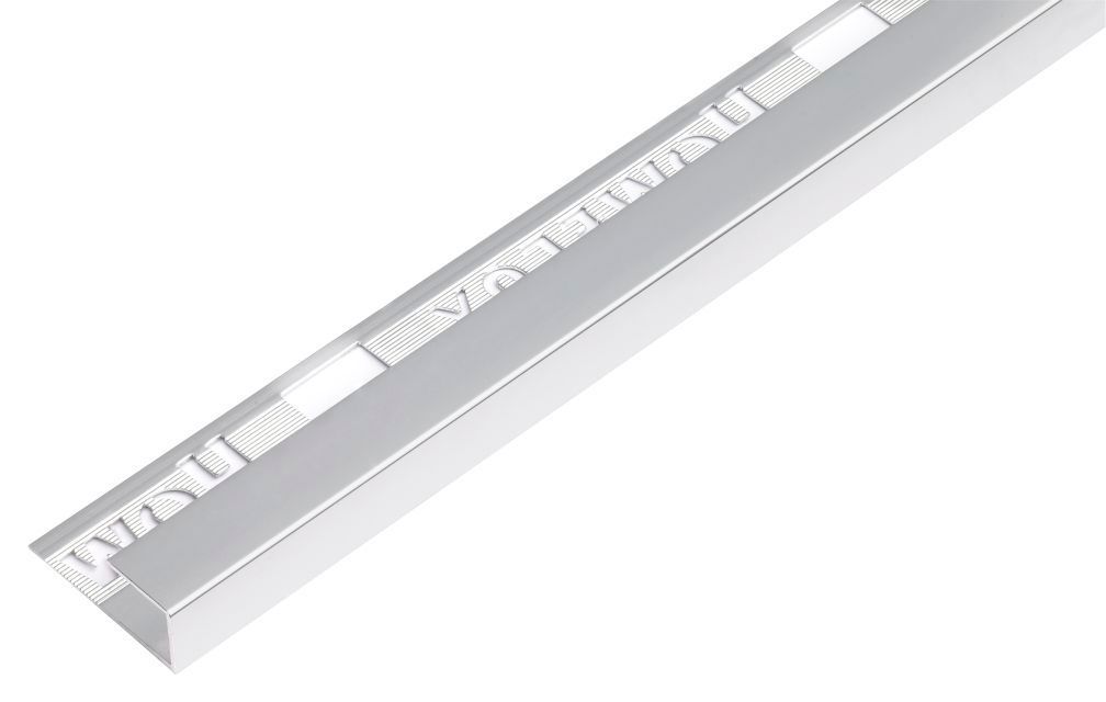 Homelux 9mm Metal Square Silver Tile Trim 2.44m