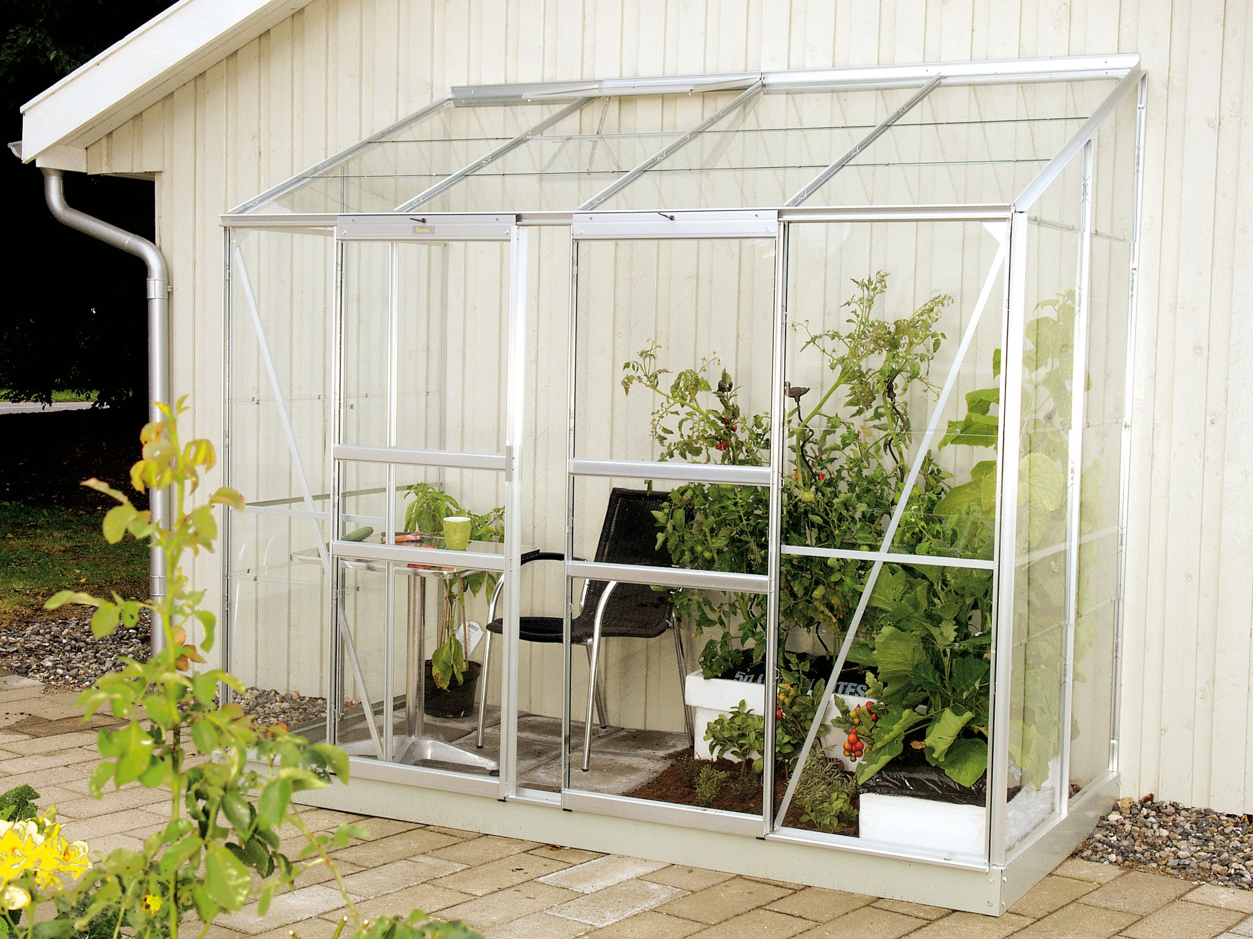 Image of Vitavia Ida 8 x 4ft Toughened Glass Greenhouse with Steel Base