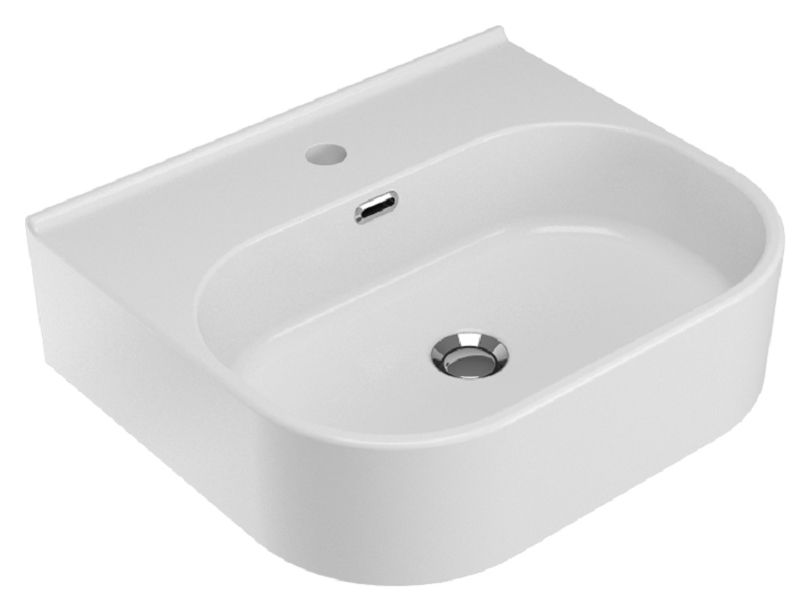 Image of Wickes Siena 1 Tap Hole White Wall Hung Basin - 500mm