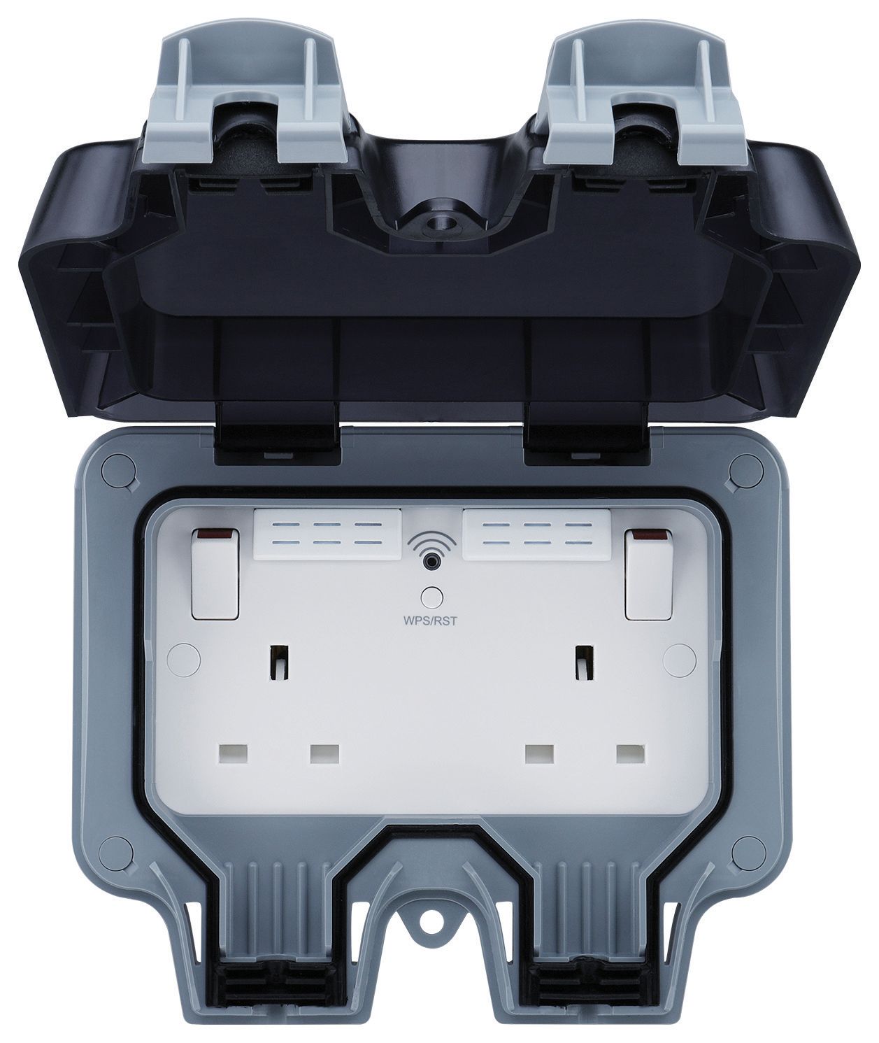 Image of BG Outdoor Double Switched Socket with Wifi Extender
