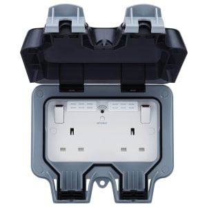 BG Outdoor Double Switched Socket with Wifi Extender