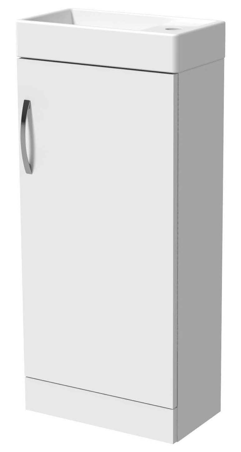 Wickes White Gloss Compact Vanity Unit & Basin 905 x 405mm Wickes.co.uk