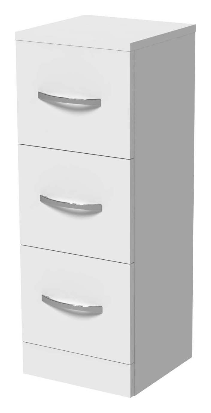 Image of Wickes White Gloss 3 Drawer Storage Unit - 825 x 300mm