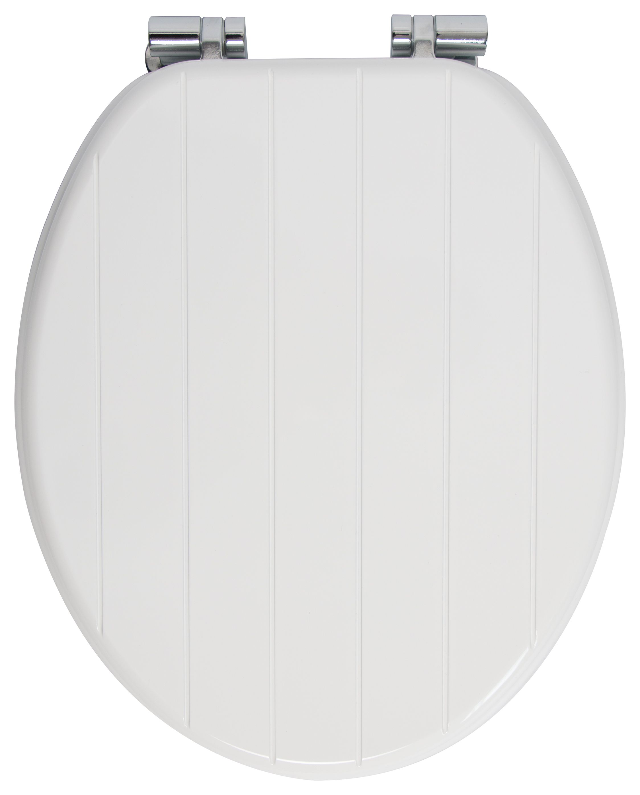 Wickes Tongue & Groove Wood Effect Soft Close Toilet Seat - White