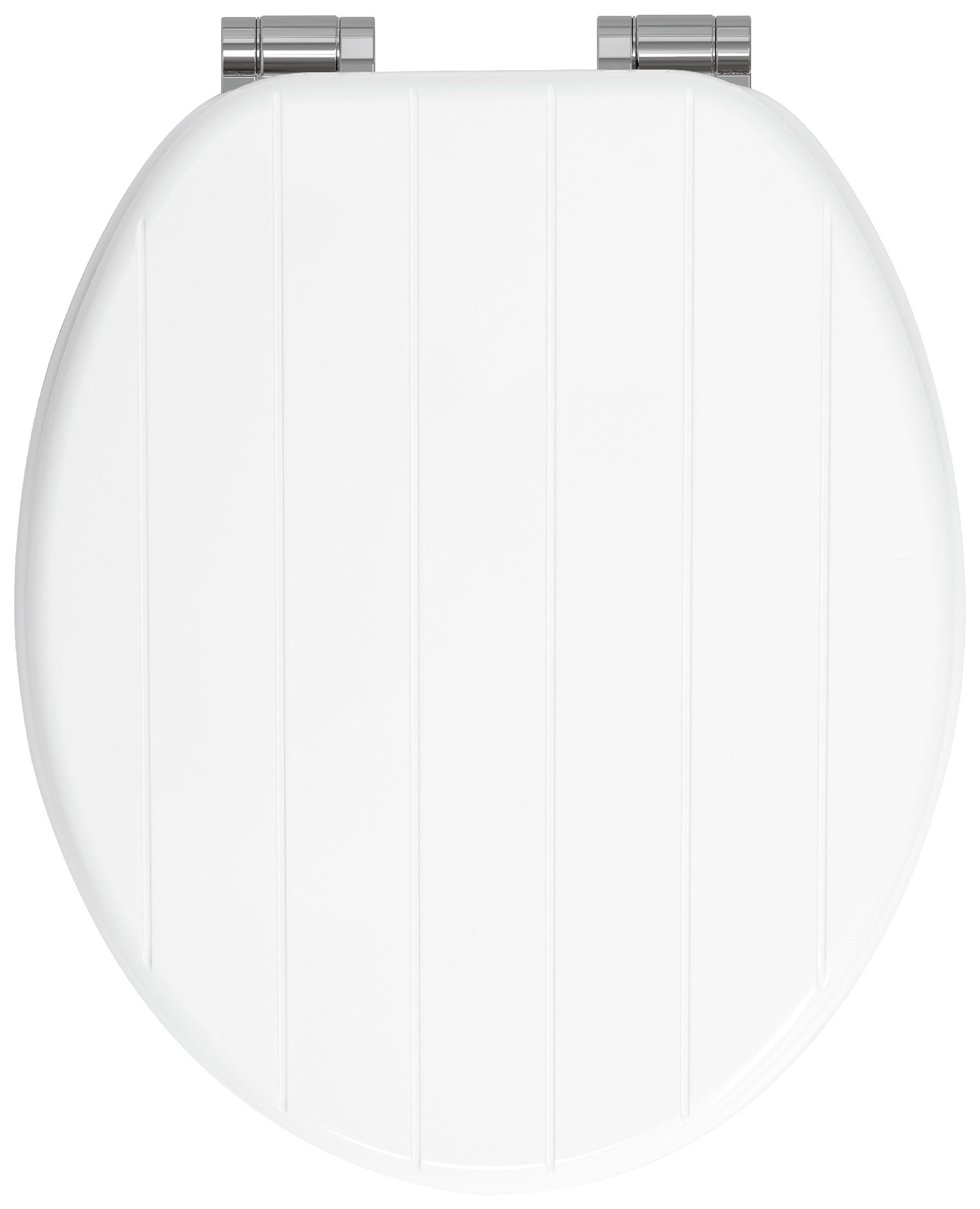 Image of Wickes Tongue & Groove Wood Effect Soft Close Toilet Seat - White