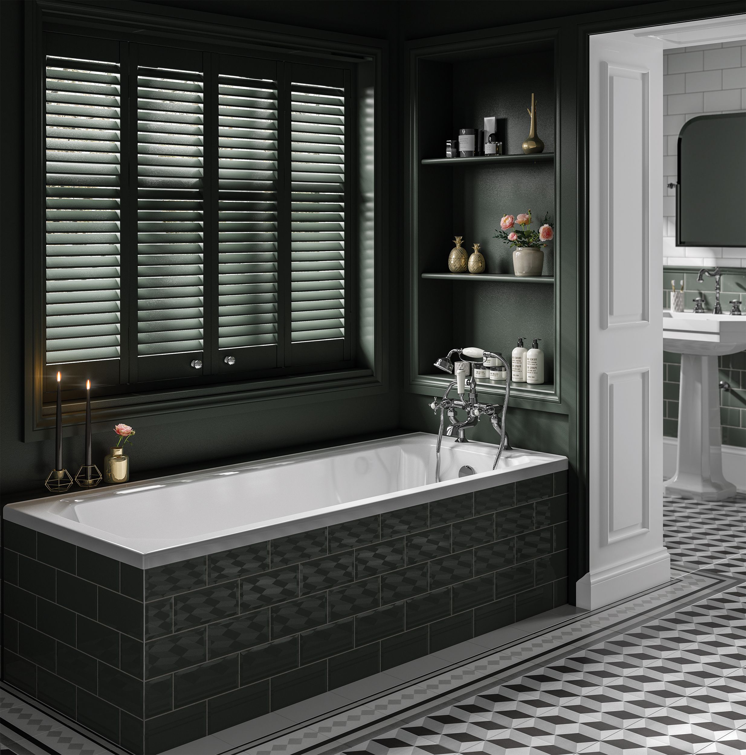 Image of Wickes Savoy Acrylic Traditional Straight Bath - 1700 x 700mm